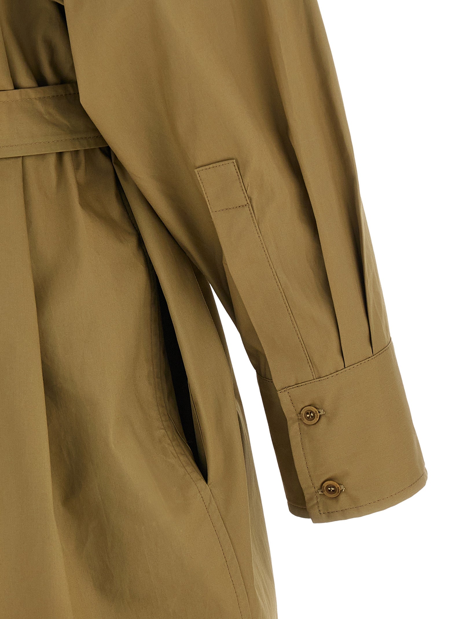 NUDE Braunes Baumwoll-Midikleid