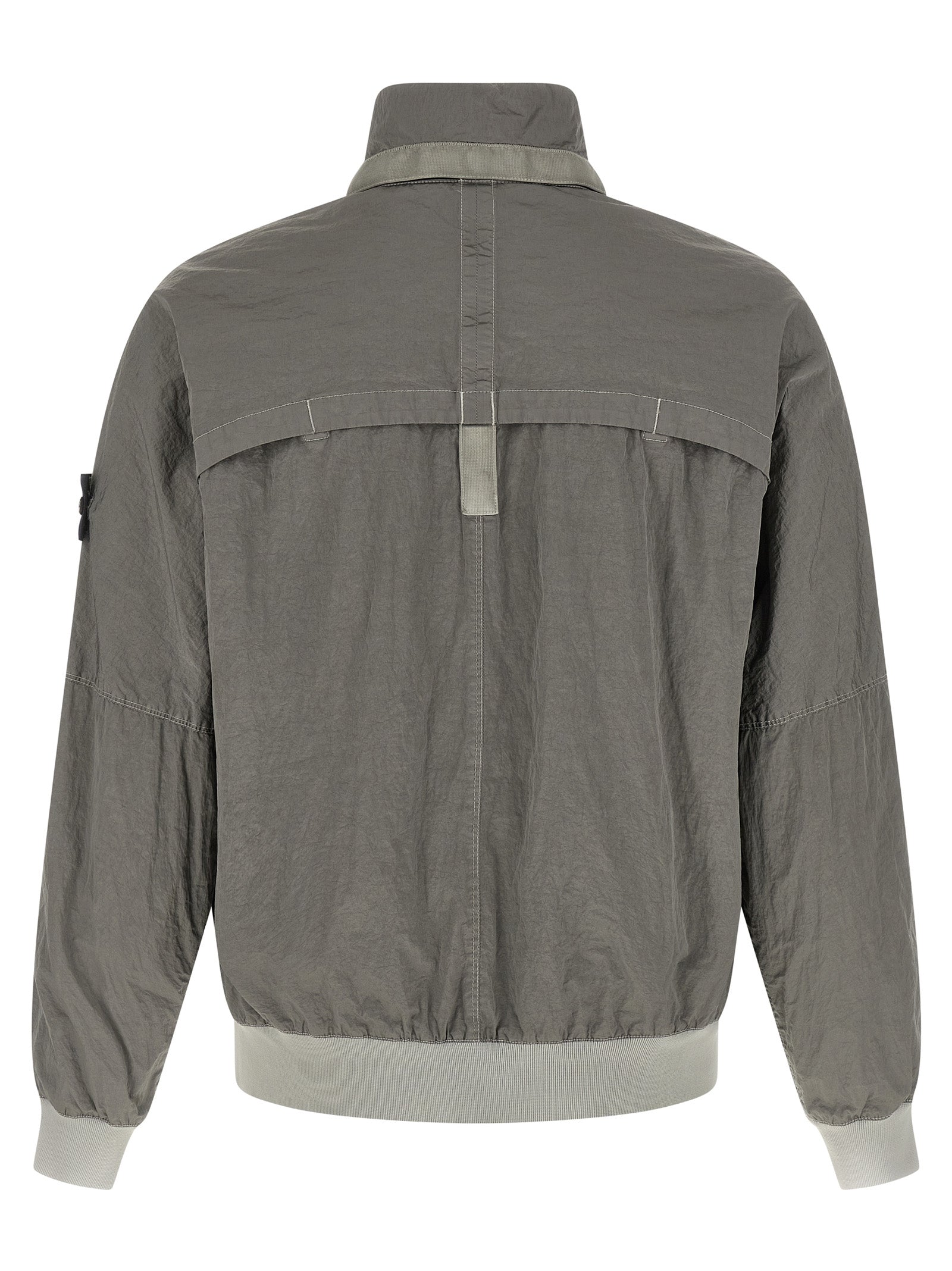 Stone Island Grauer Bomber aus Polyamid