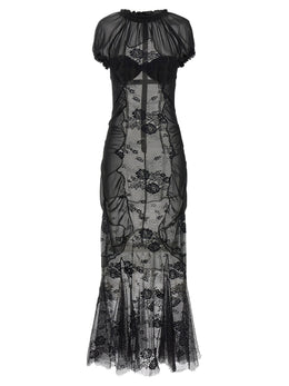 The Attico Schwarzes Baumwoll-Midikleid