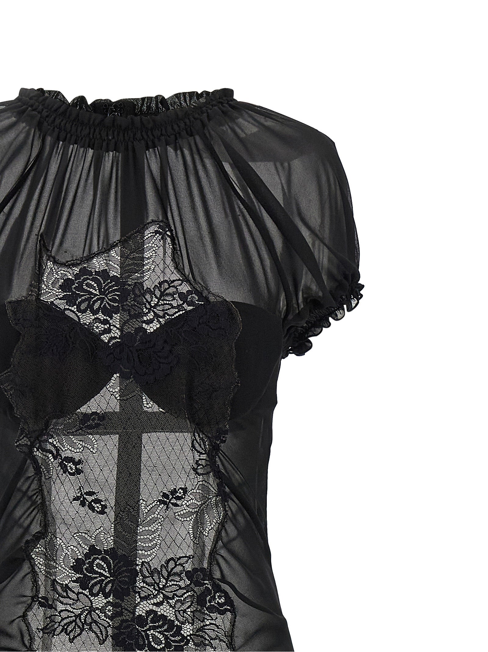 The Attico Schwarzes Baumwoll-Midikleid