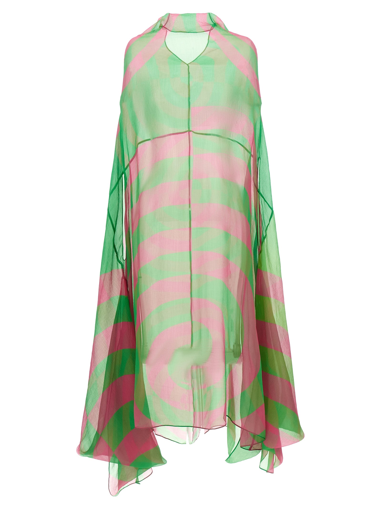 Dries Van Noten Zweifarbige Seiden-Midikleid