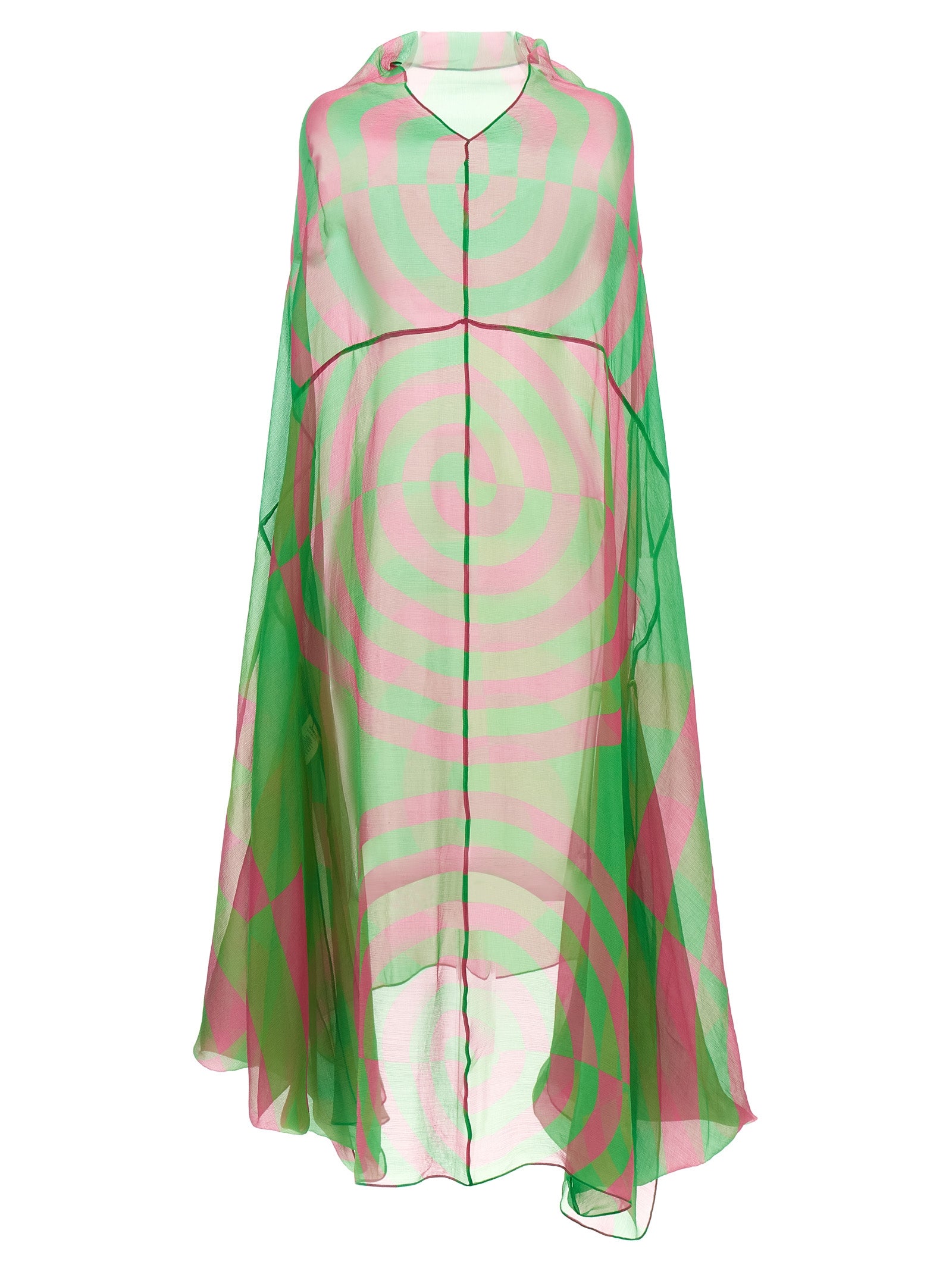 Dries Van Noten Zweifarbige Seiden-Midikleid