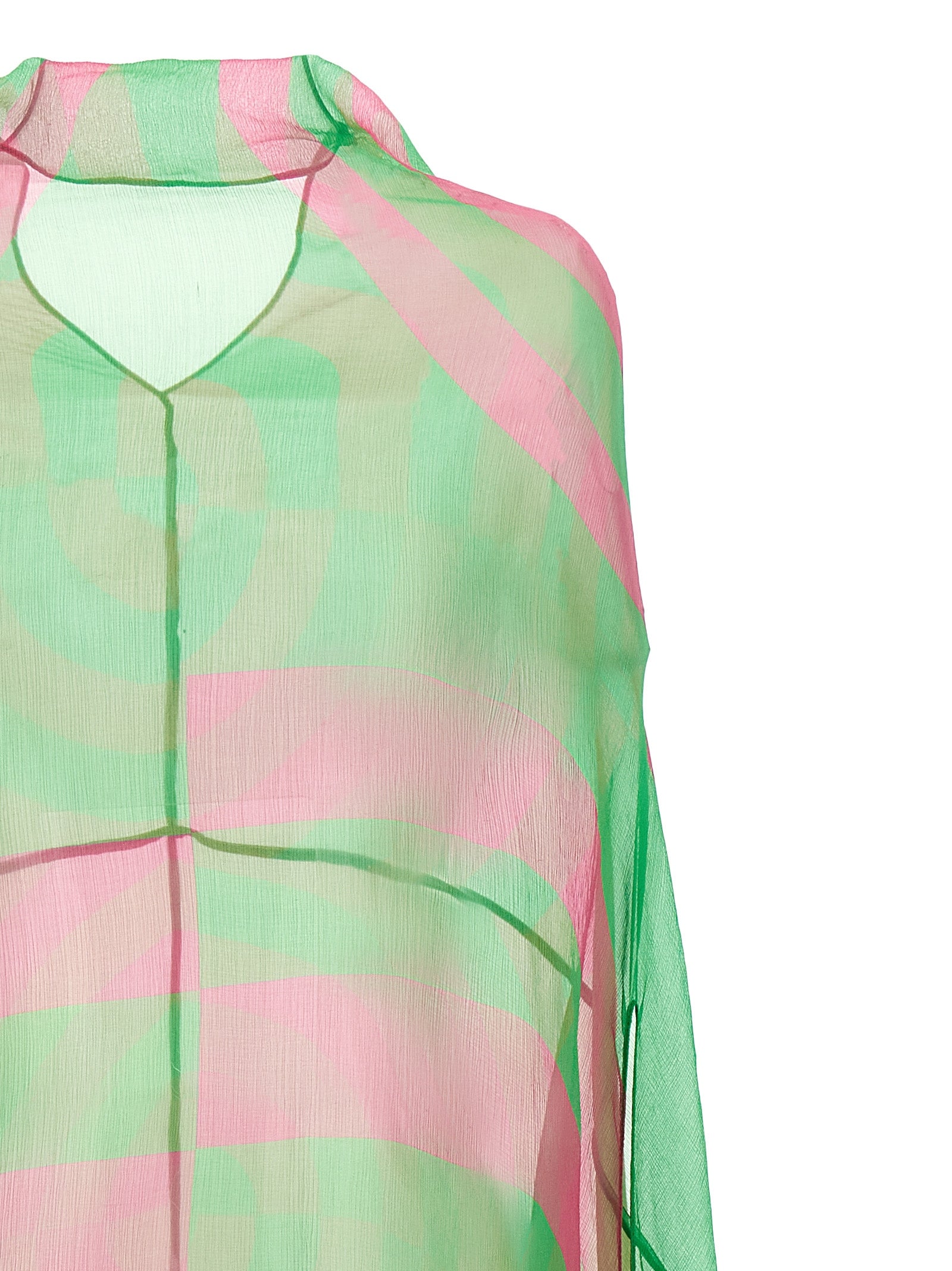 Dries Van Noten Zweifarbige Seiden-Midikleid