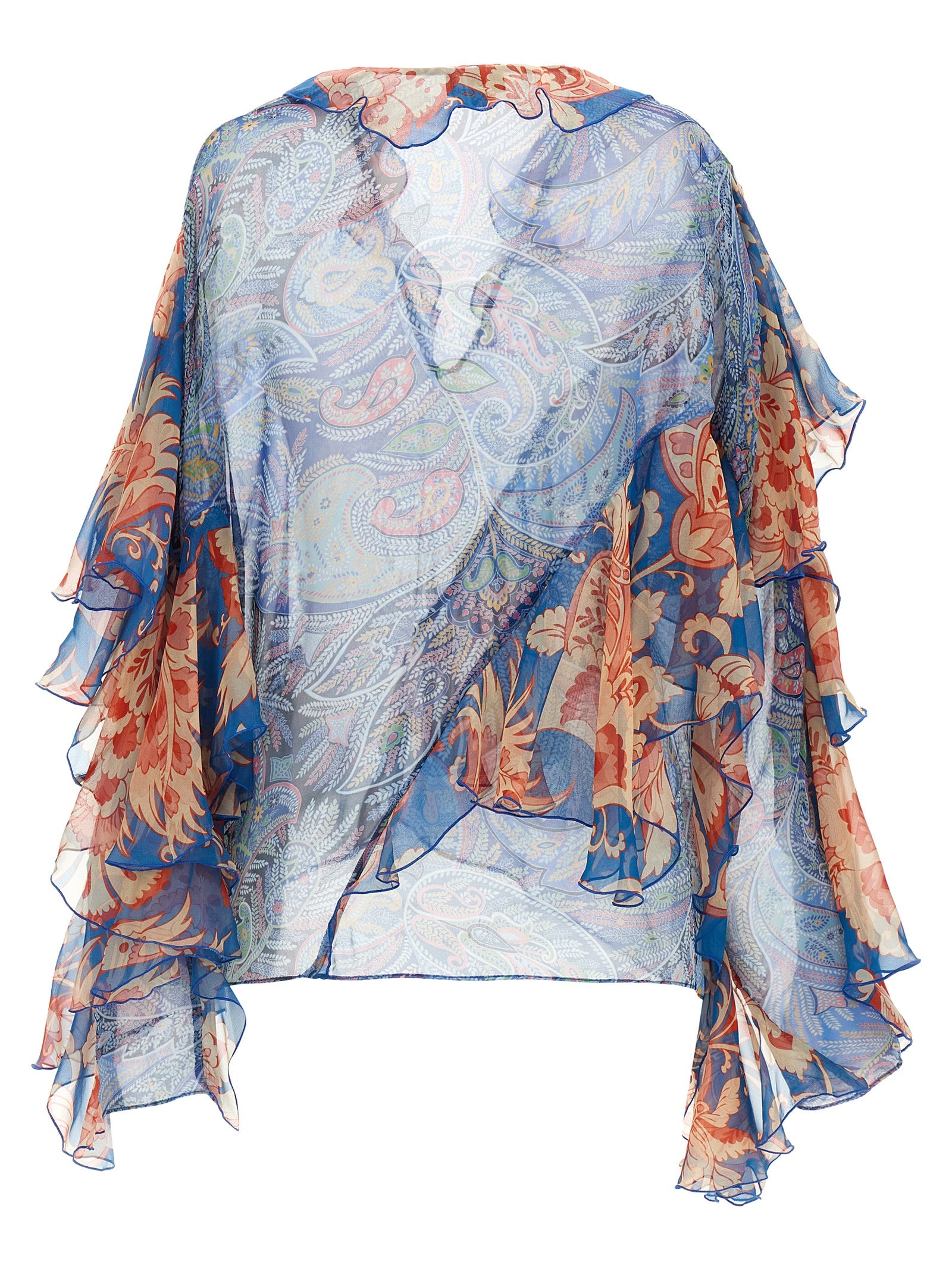 Etro Blaue Seidenbluse