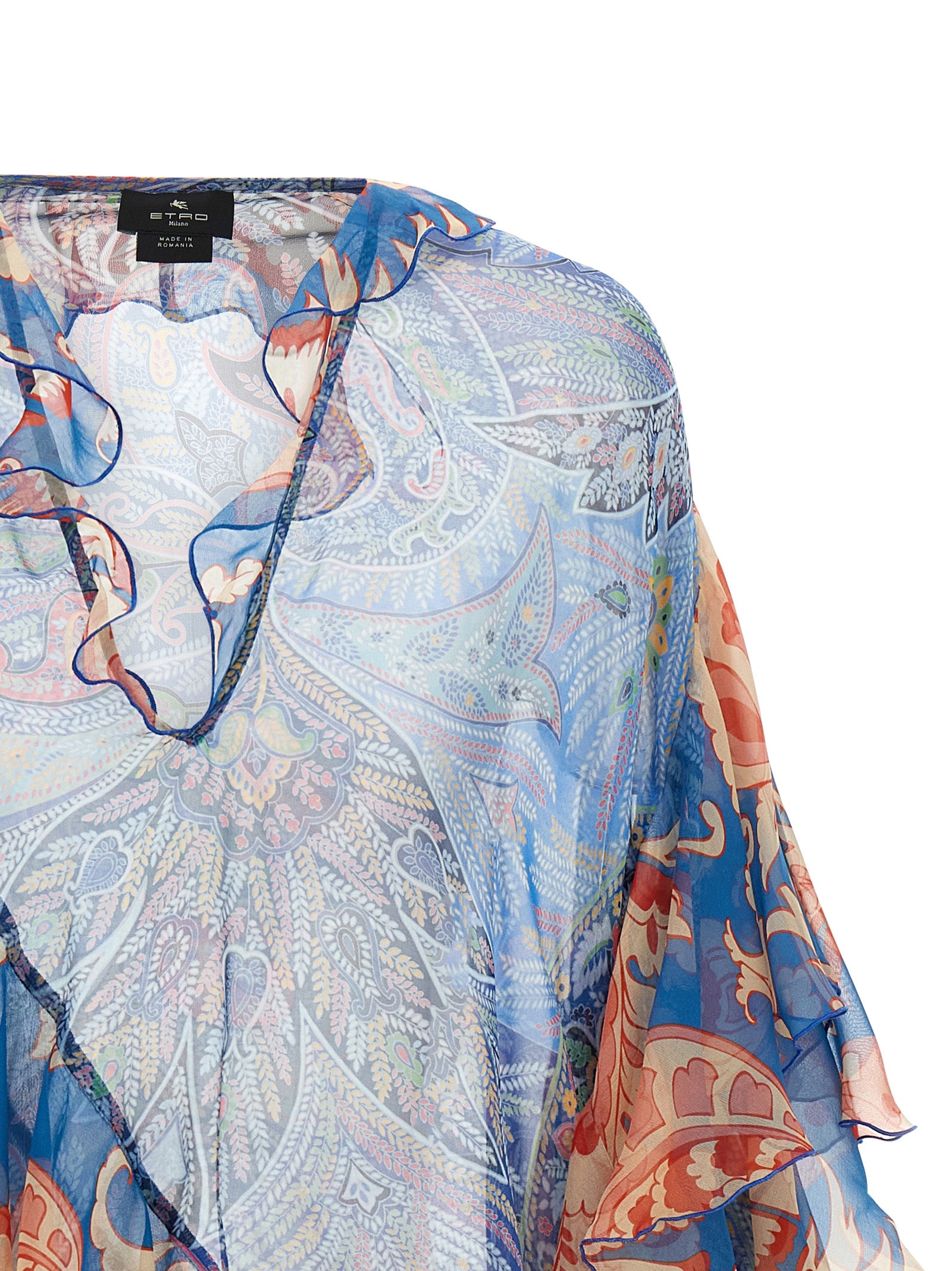 Etro Blaue Seidenbluse