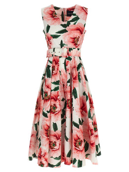 SAMANTHA SUNG Buntes Baumwoll-Midi-Kleid