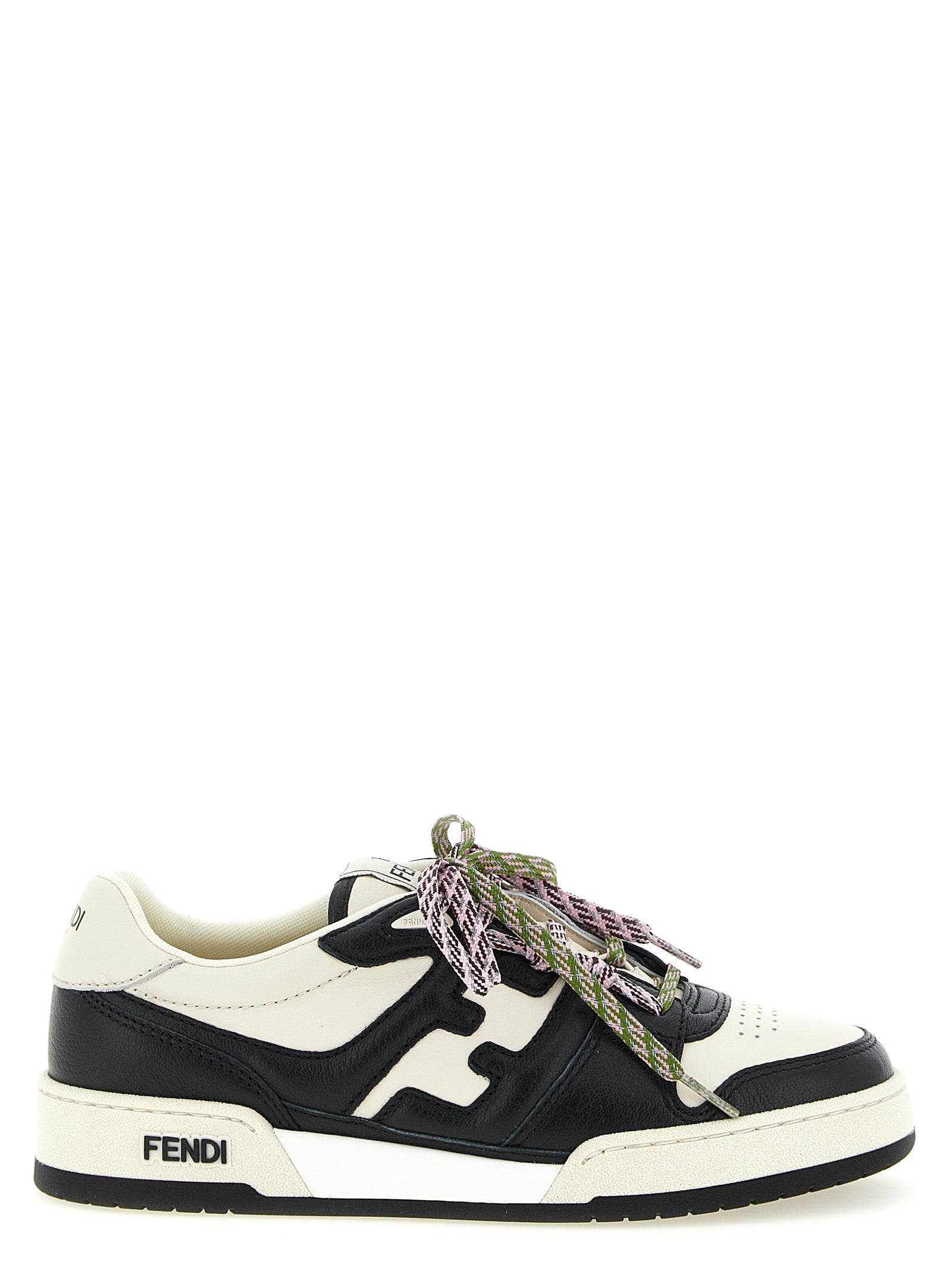 Fendi Zweifarbige Kalbsleder-Sneaker im Athletic-Stil