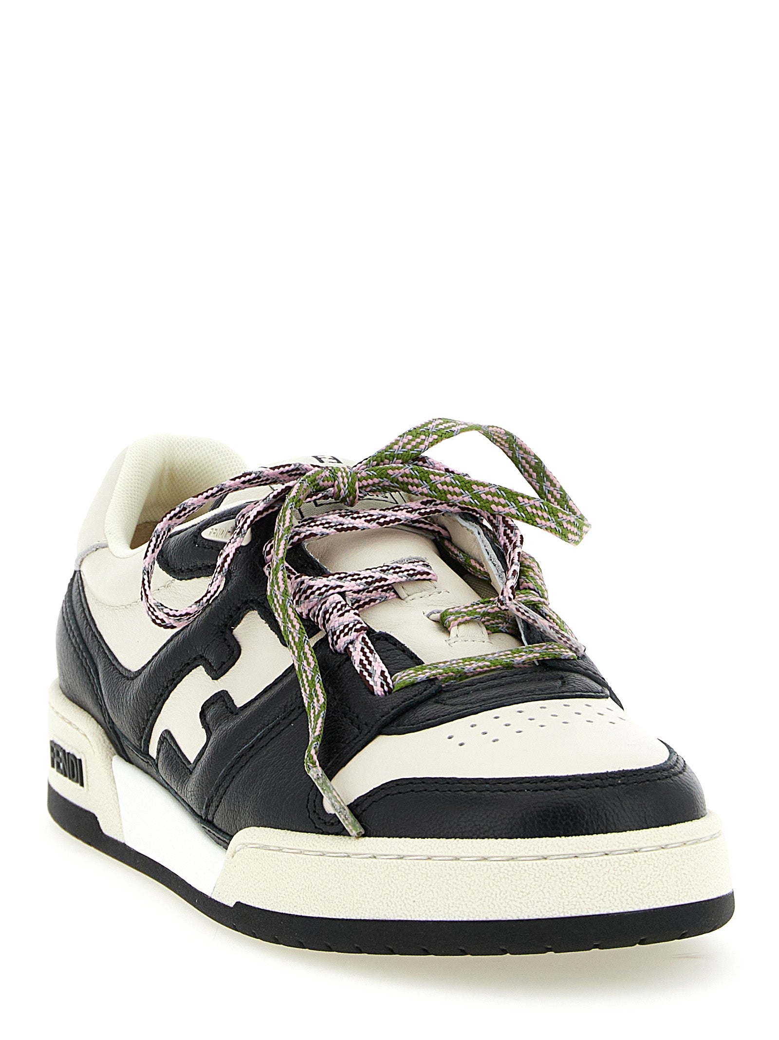 Fendi Zweifarbige Kalbsleder-Sneaker im Athletic-Stil