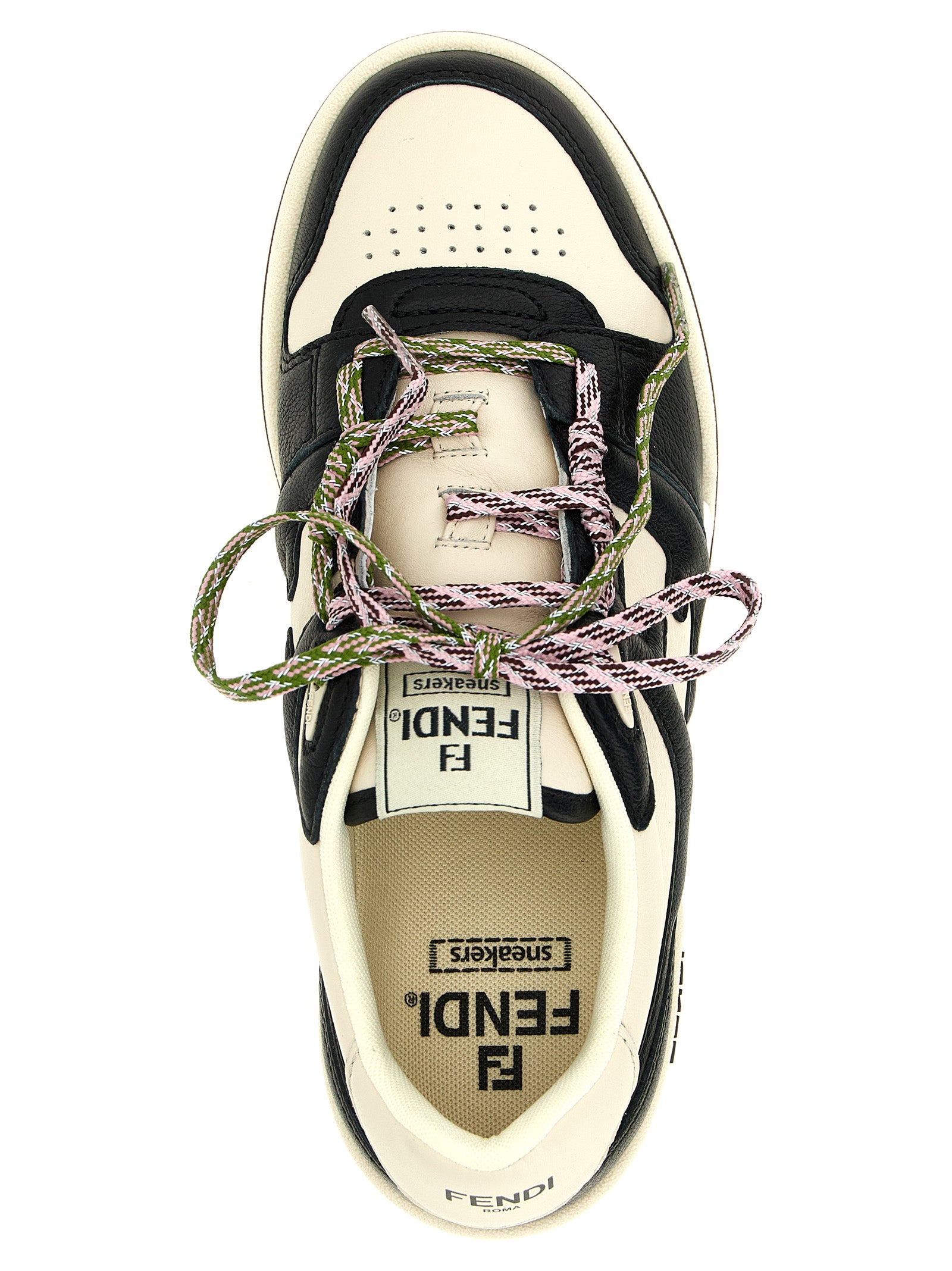 Fendi Zweifarbige Kalbsleder-Sneaker im Athletic-Stil