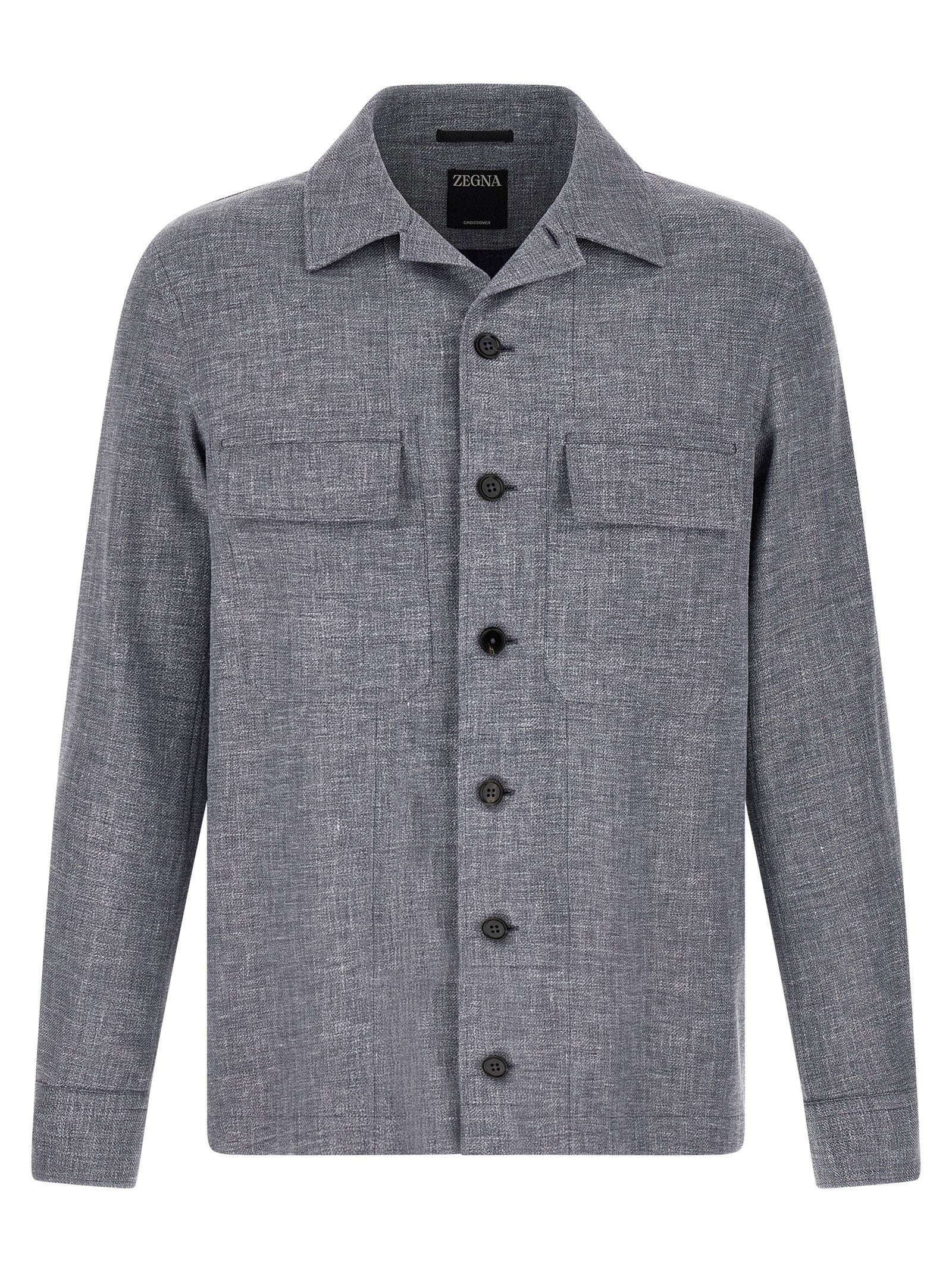 ZEGNA Blaue Leinenbluse