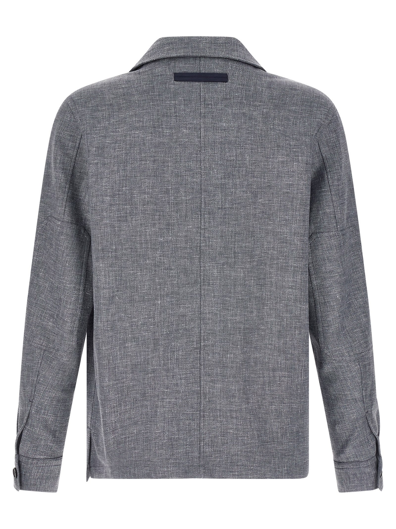 ZEGNA Blaue Leinenbluse