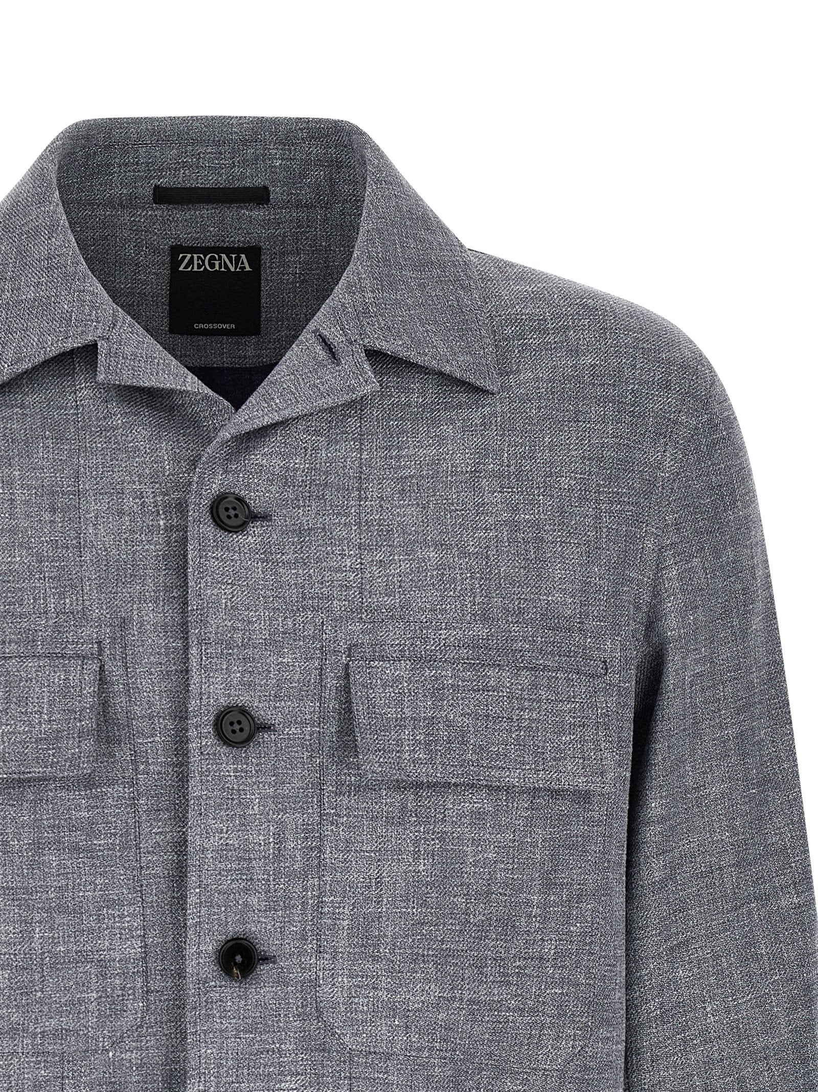ZEGNA Blaue Leinenbluse