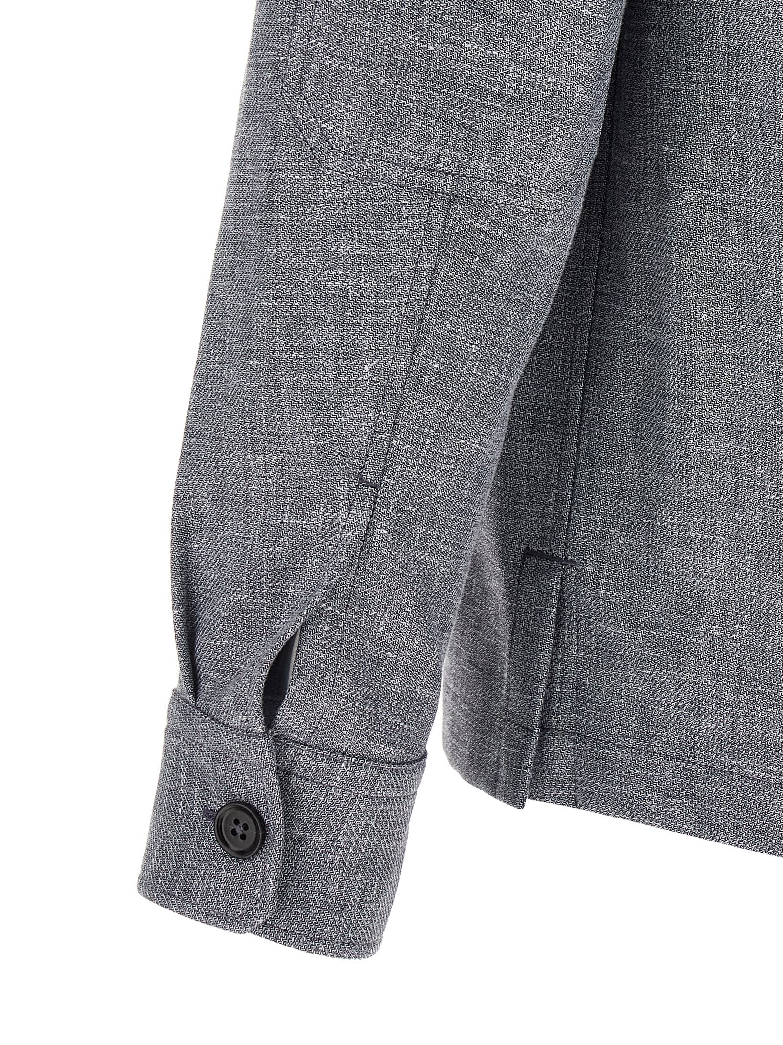 ZEGNA Blaue Leinenbluse