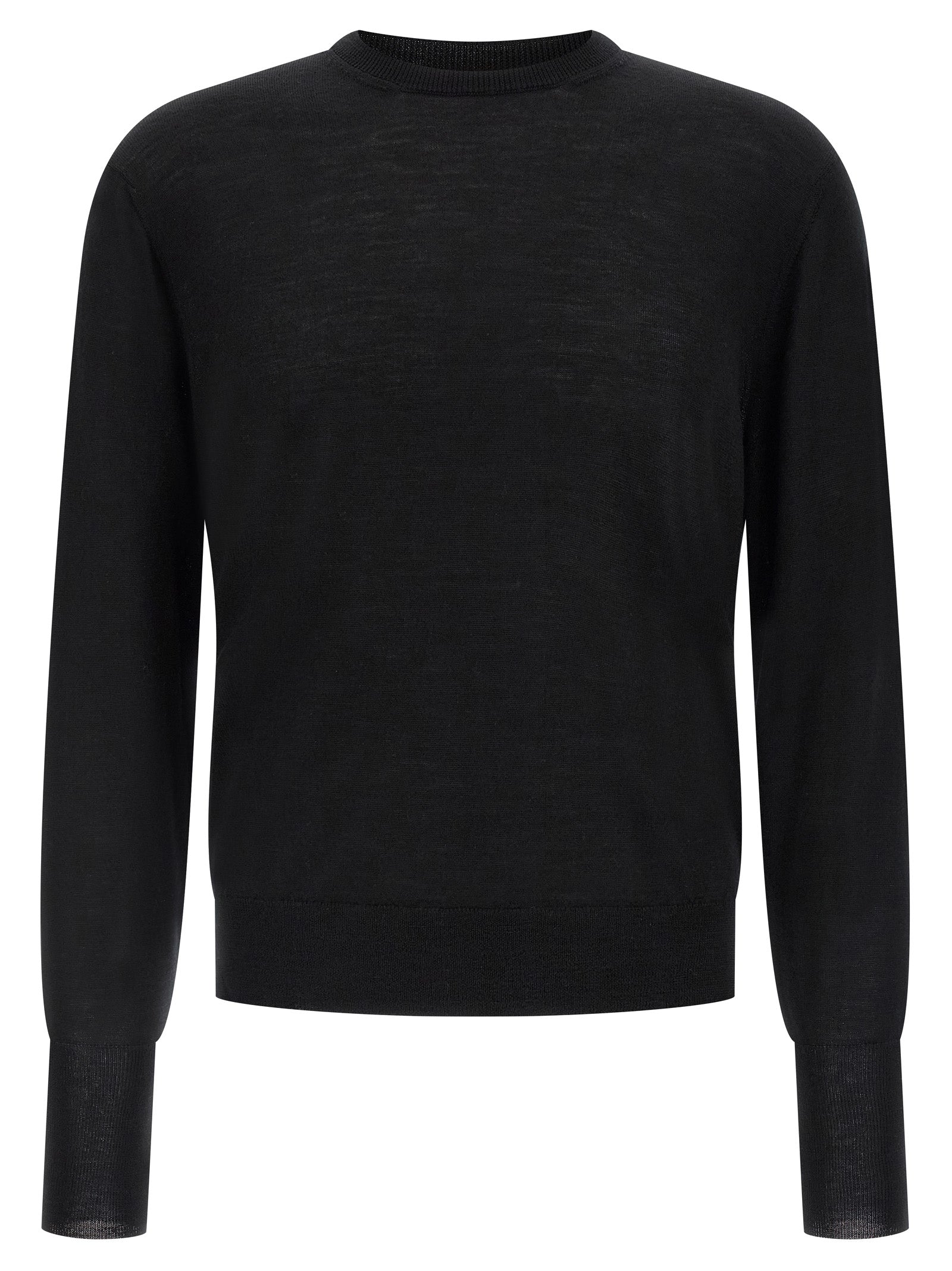 MA'RY'YA Schwarzer Cardigan aus Schurwolle
