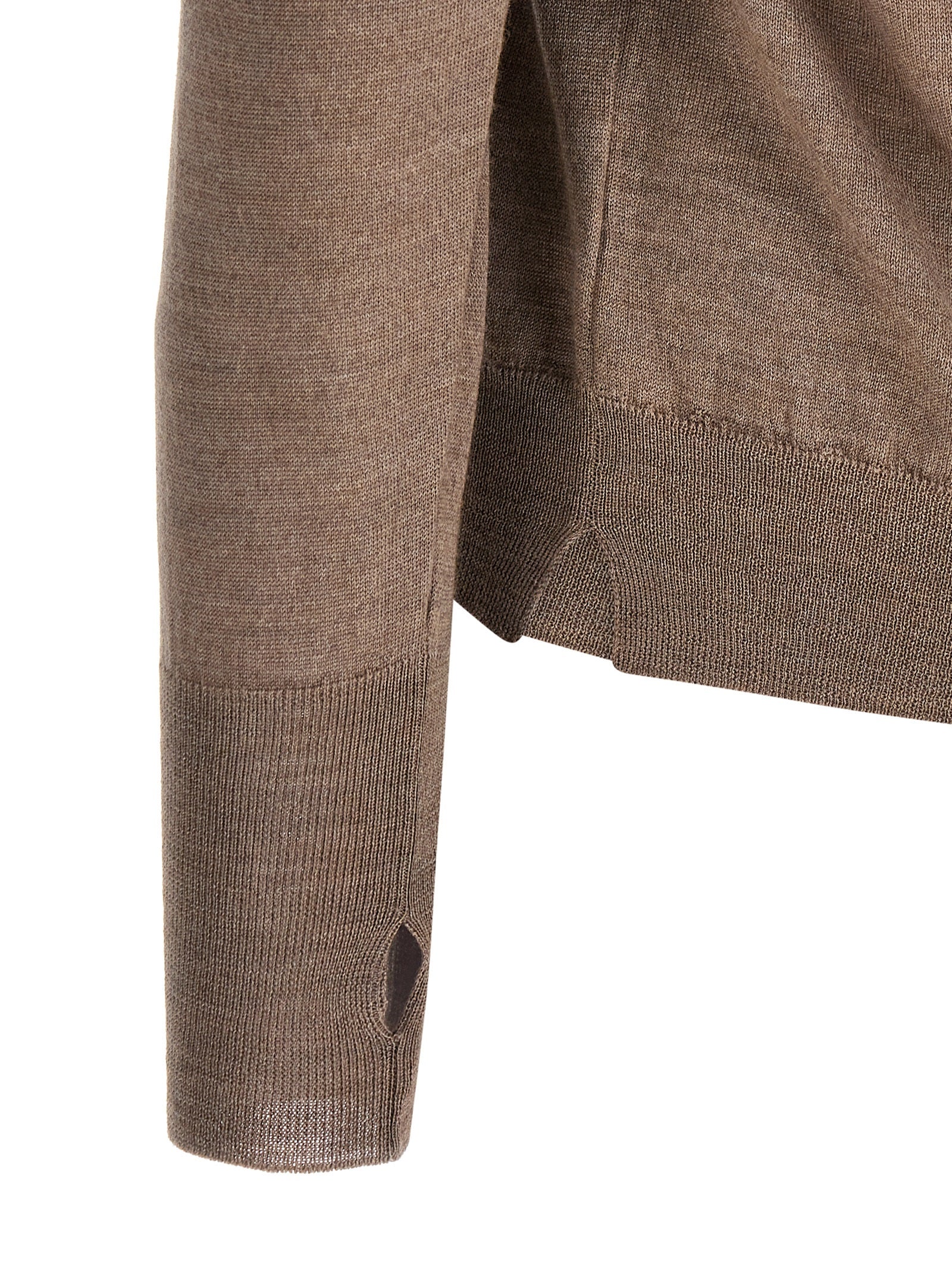 MA'RY'YA Grauer Cardigan aus reiner Schurwolle