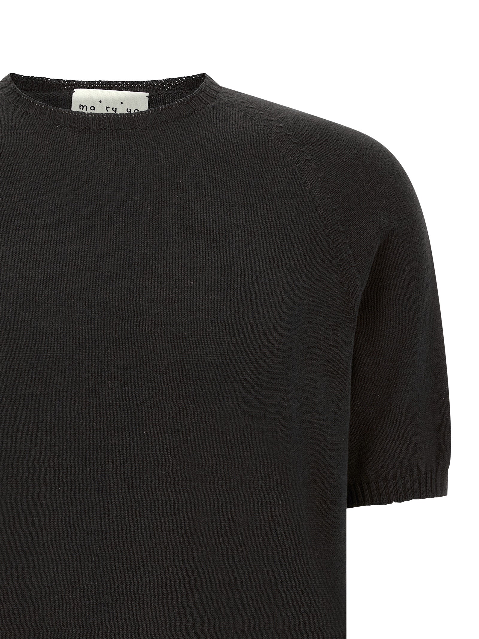 MA'RY'YA Schwarzer Baumwollcardigan
