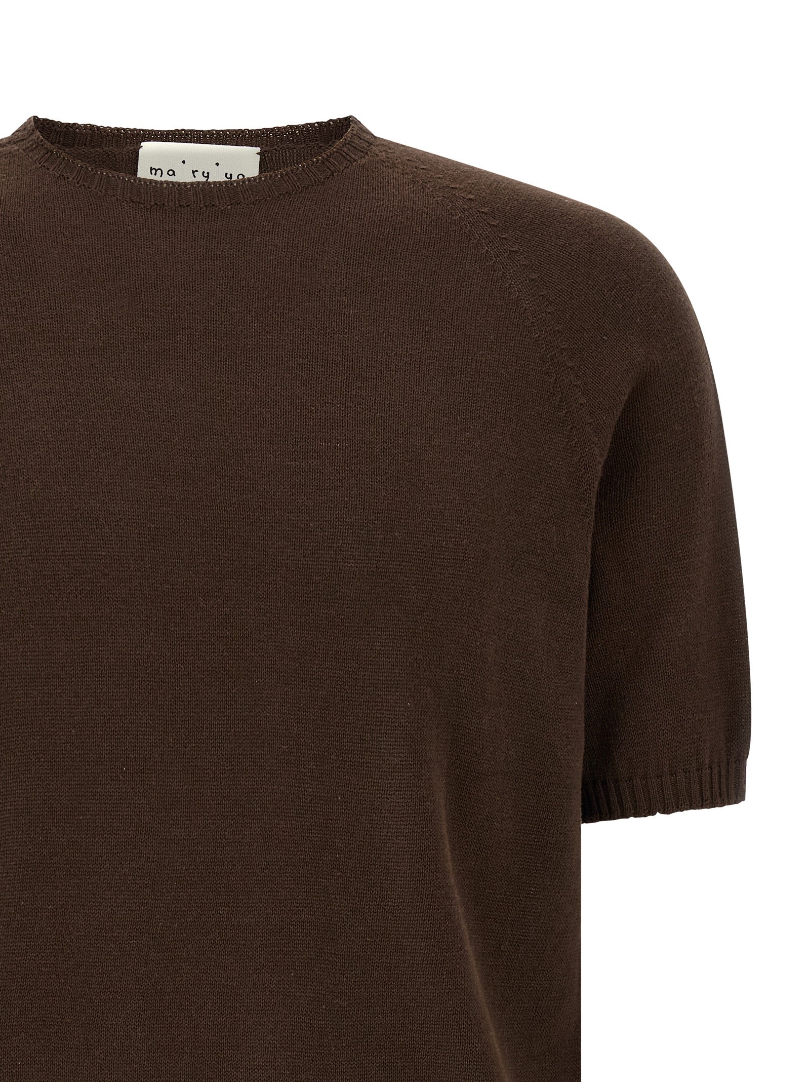MA'RY'YA Brauner Baumwollcardigan