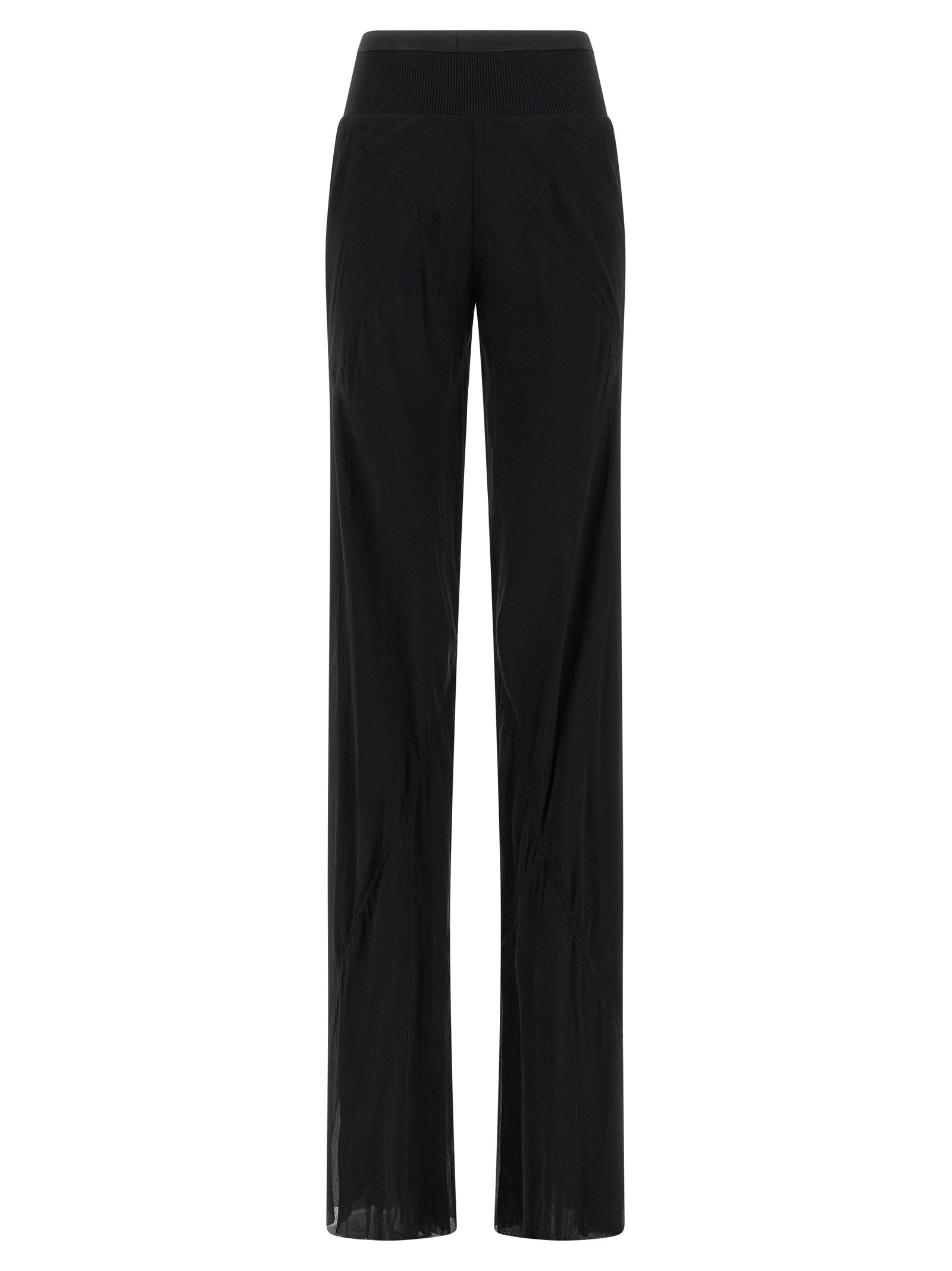 Rick Owens Schwarze Seidenhose mit ausgestelltem Bein