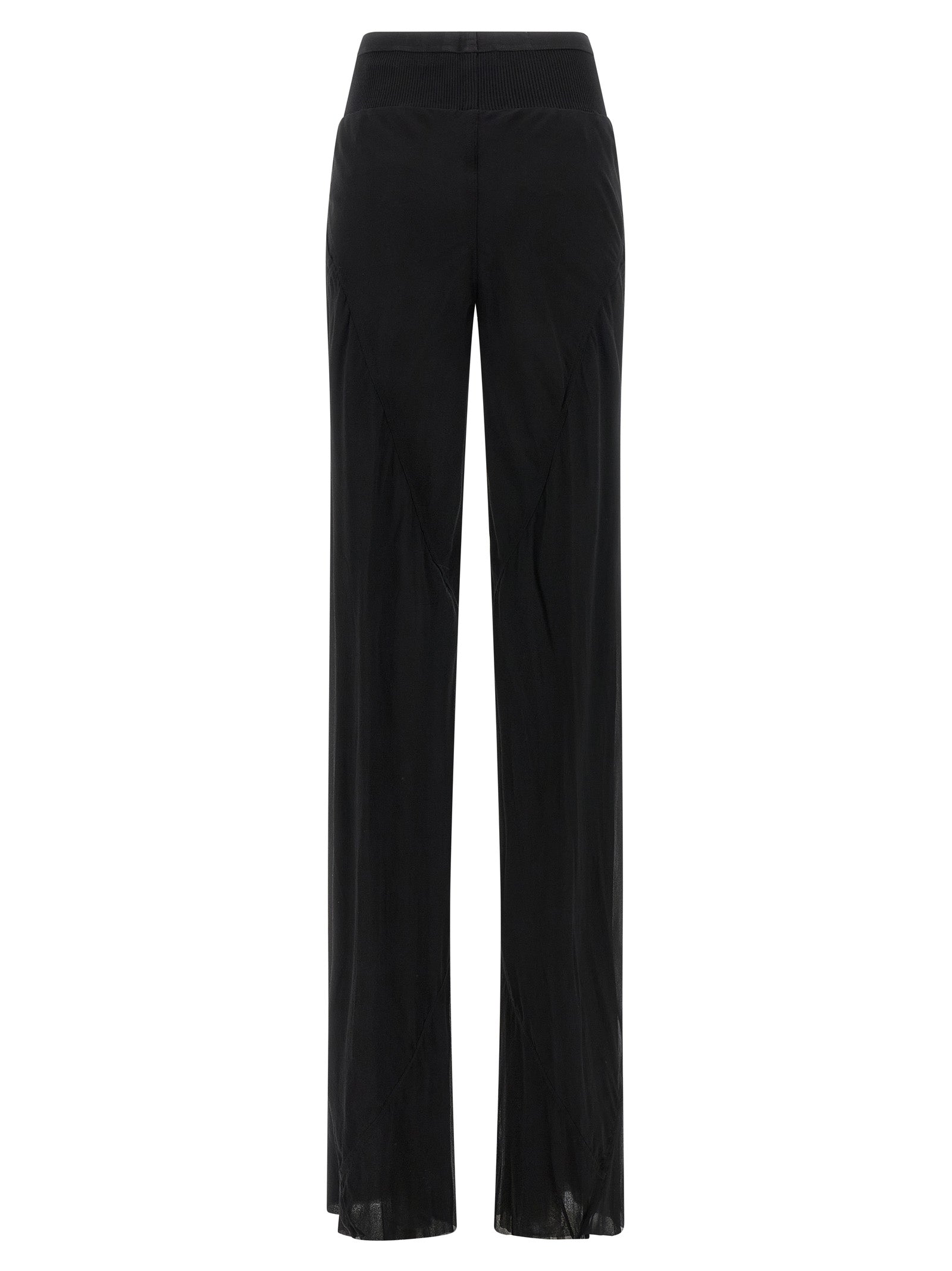 Rick Owens Schwarze Seidenhose mit ausgestelltem Bein