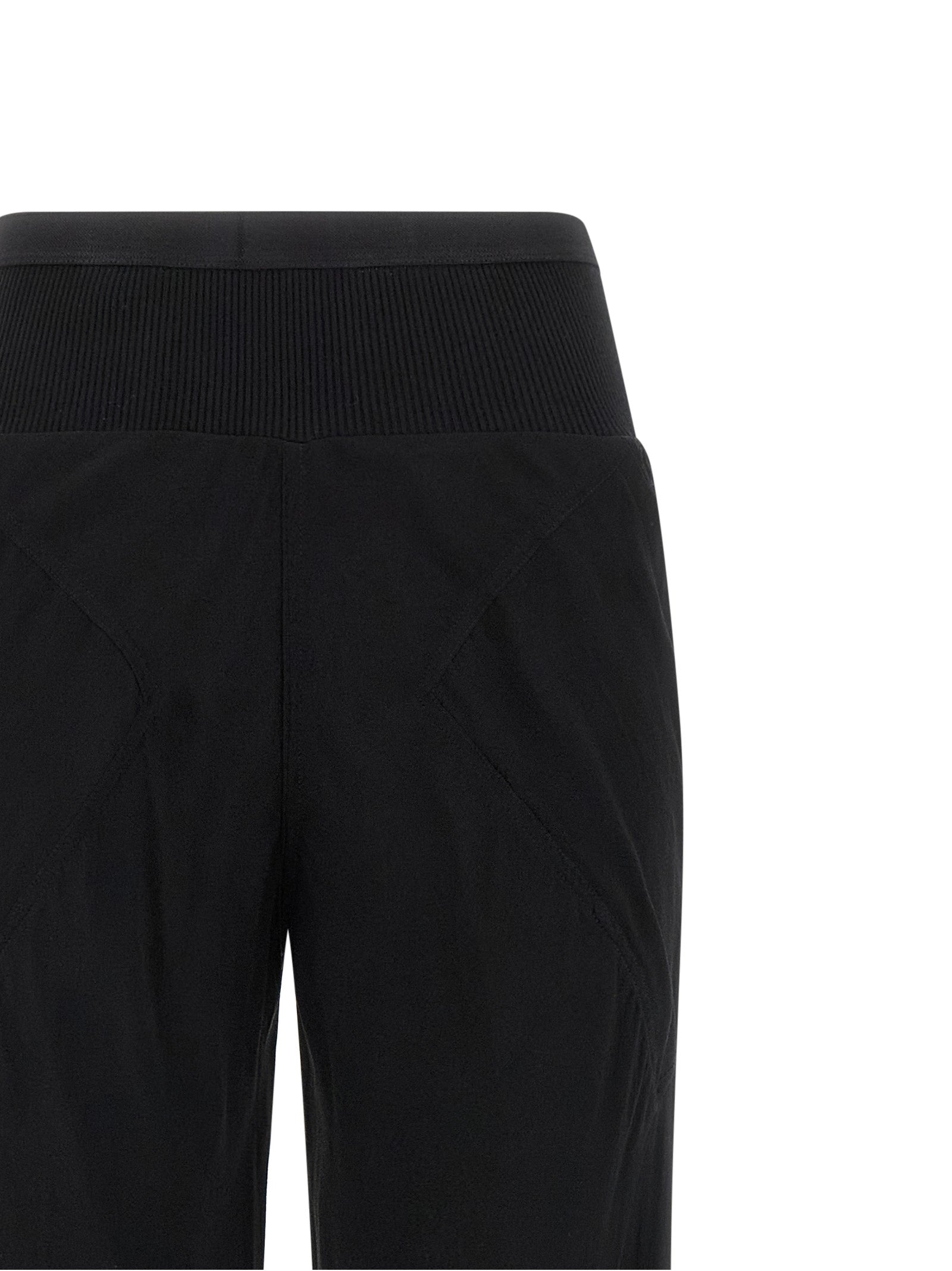 Rick Owens Schwarze Seidenhose mit ausgestelltem Bein