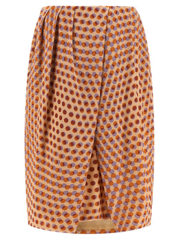 Dries Van Noten Mehrfarbiger Seiden-Midirock