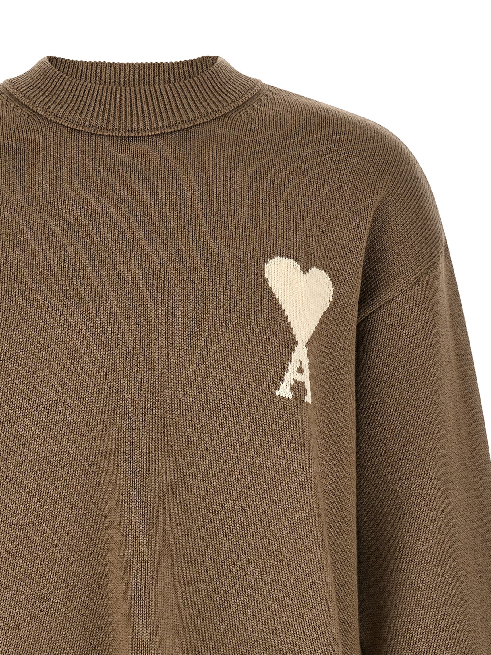 Ami Paris Beige Wollstrickjacke