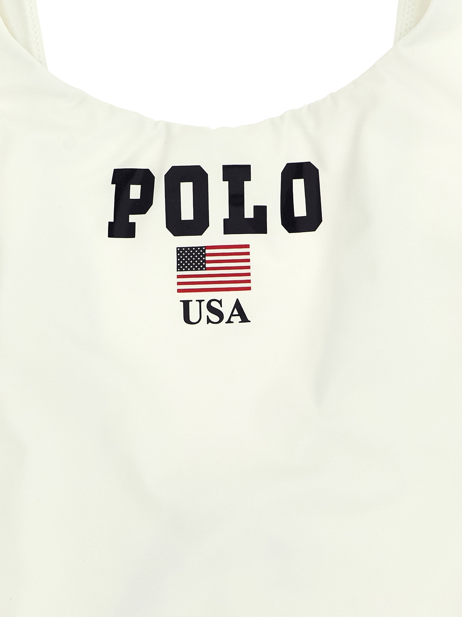 Polo Ralph Lauren Weißer Nylon-Badeanzug aus einem Stück