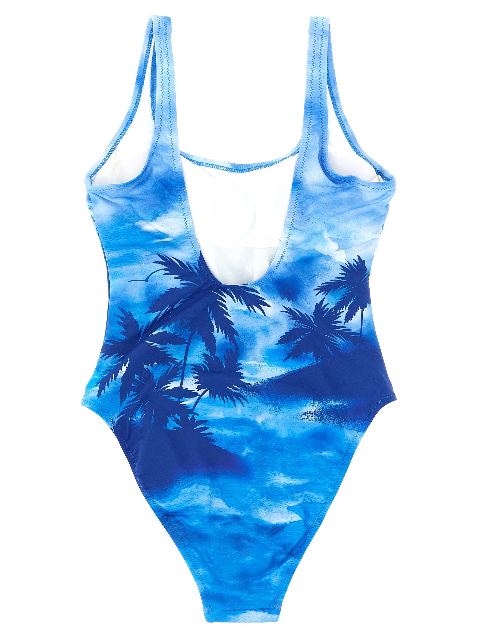 Polo Ralph Lauren Blaues One-Piece-Badeanzug aus Nylon