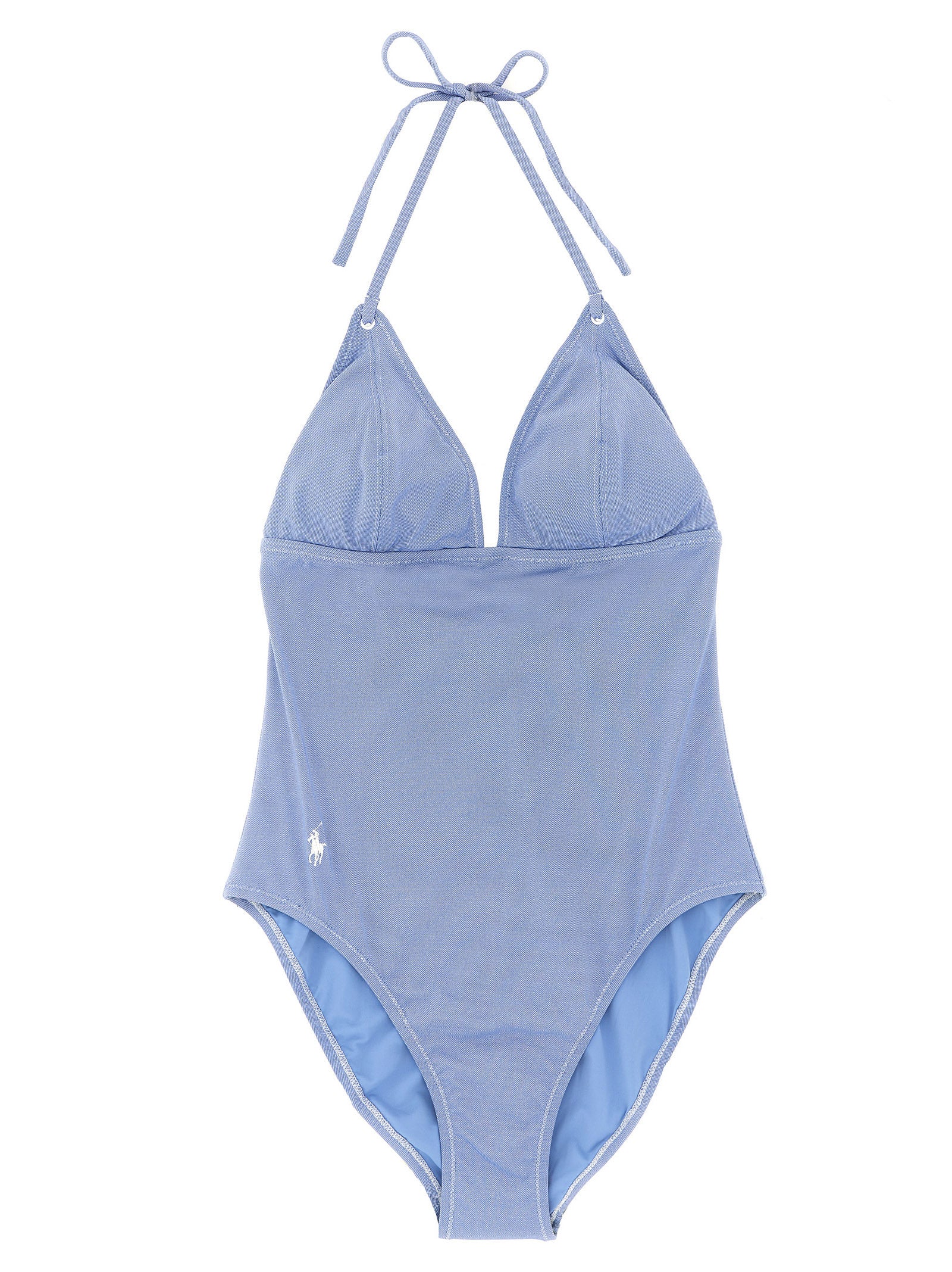 Polo Ralph Lauren Blaues One-Piece-Badeanzug aus Nylon