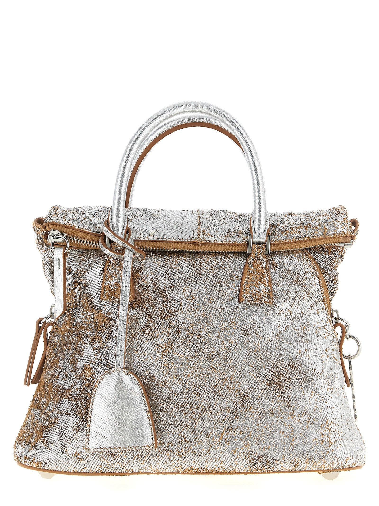 Maison Margiela Handtasche aus Lammleder in Silber
