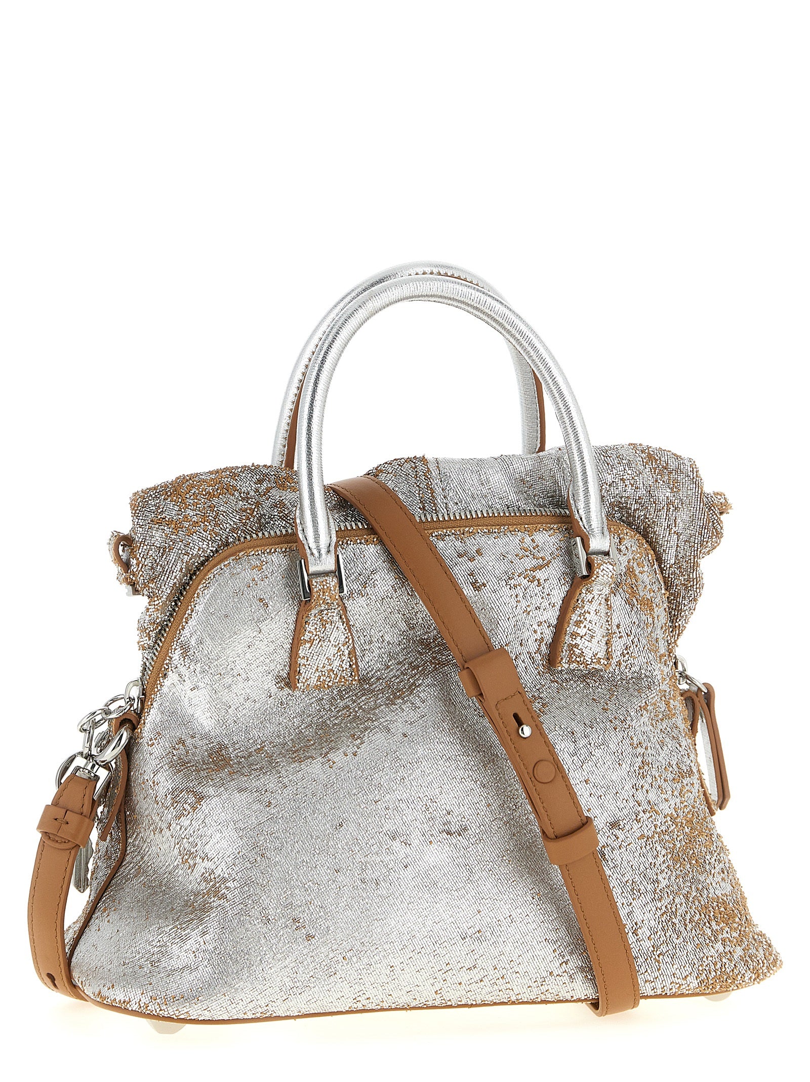 Maison Margiela Handtasche aus Lammleder in Silber