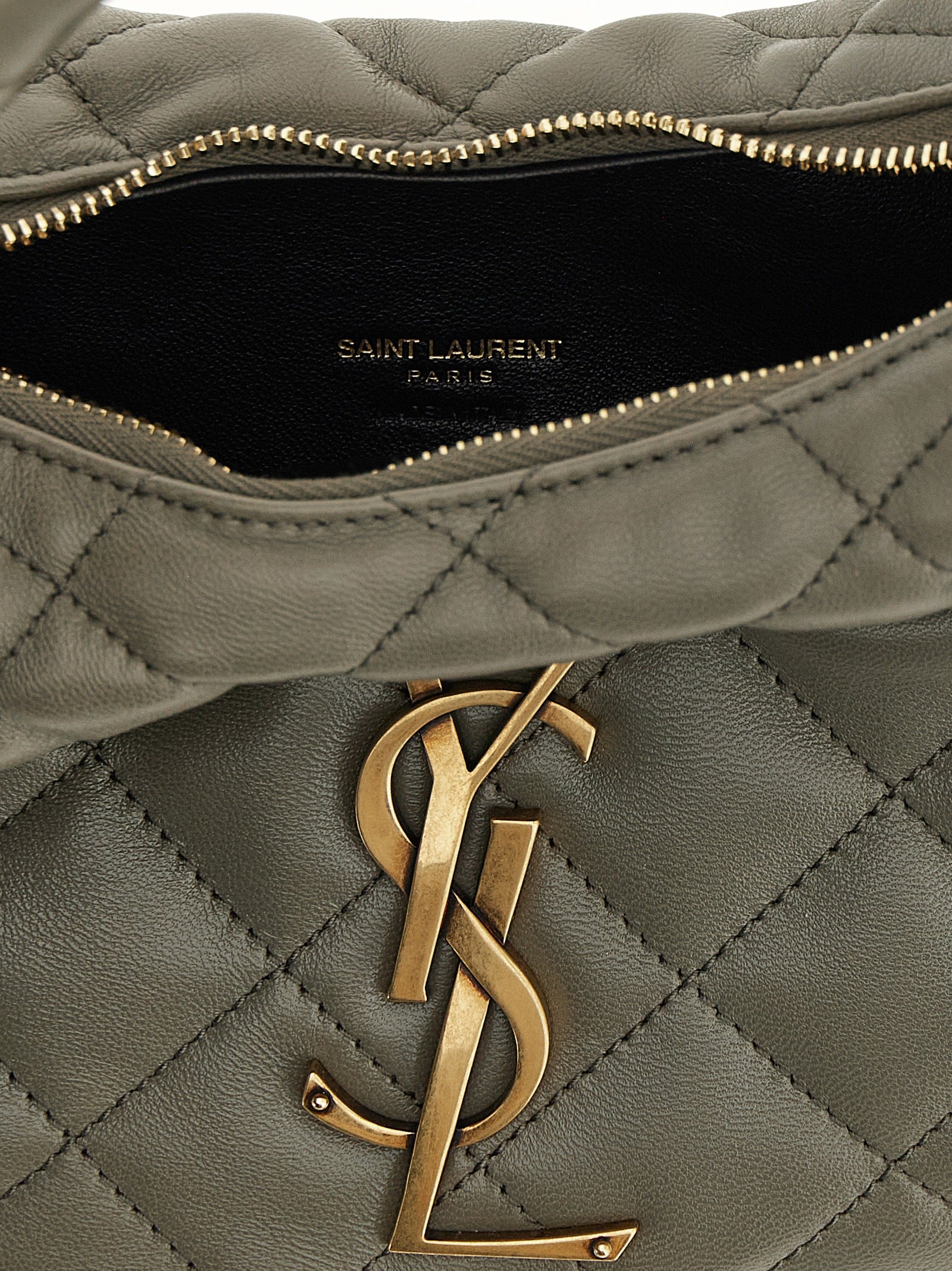 Saint Laurent Graue Lammleder-Handtasche