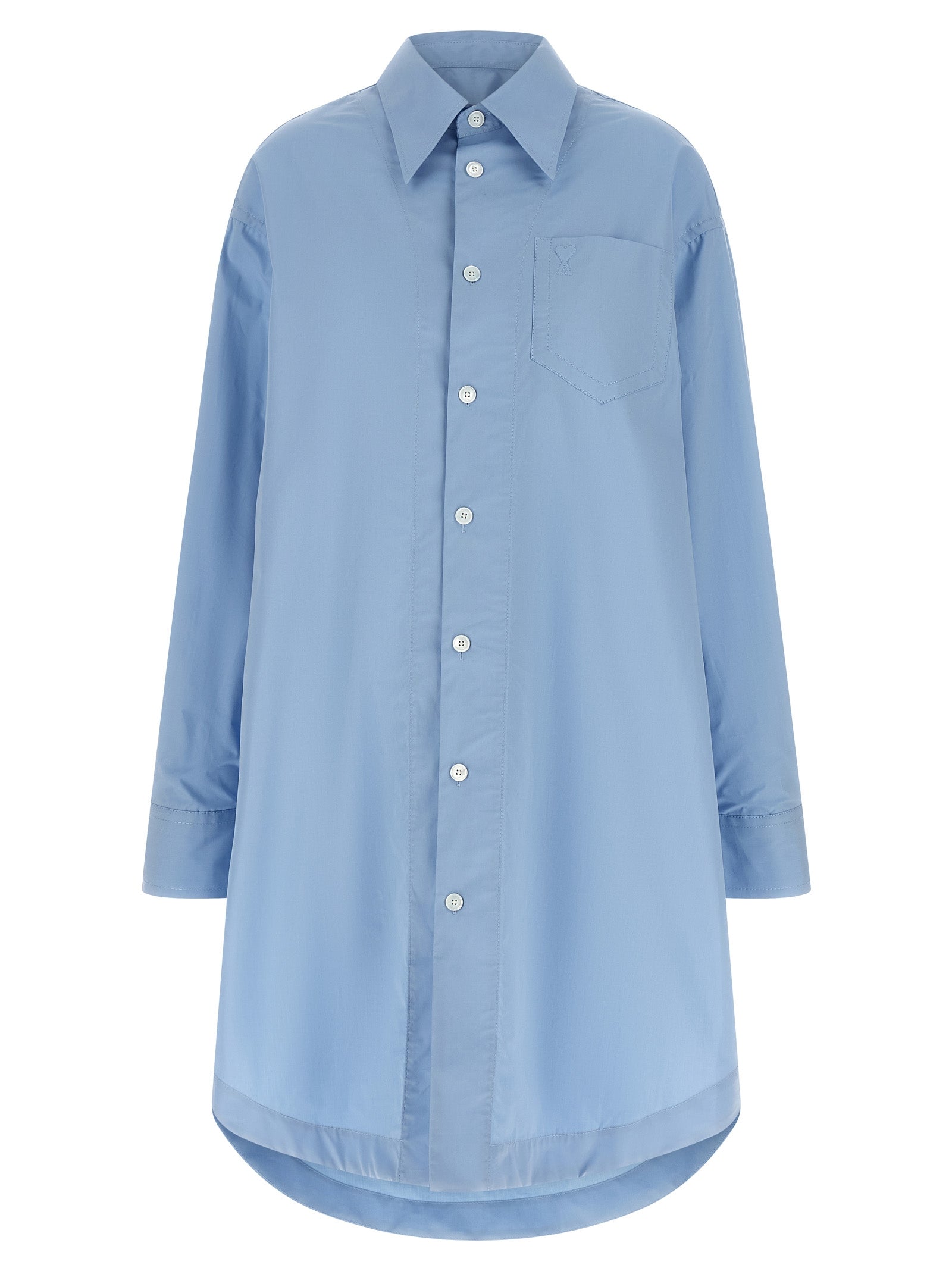 Ami Paris Blaues Baumwoll-Midikleid