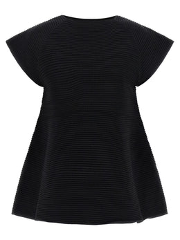 Issey Miyake Schwarzes Polyester-Kurzkleid