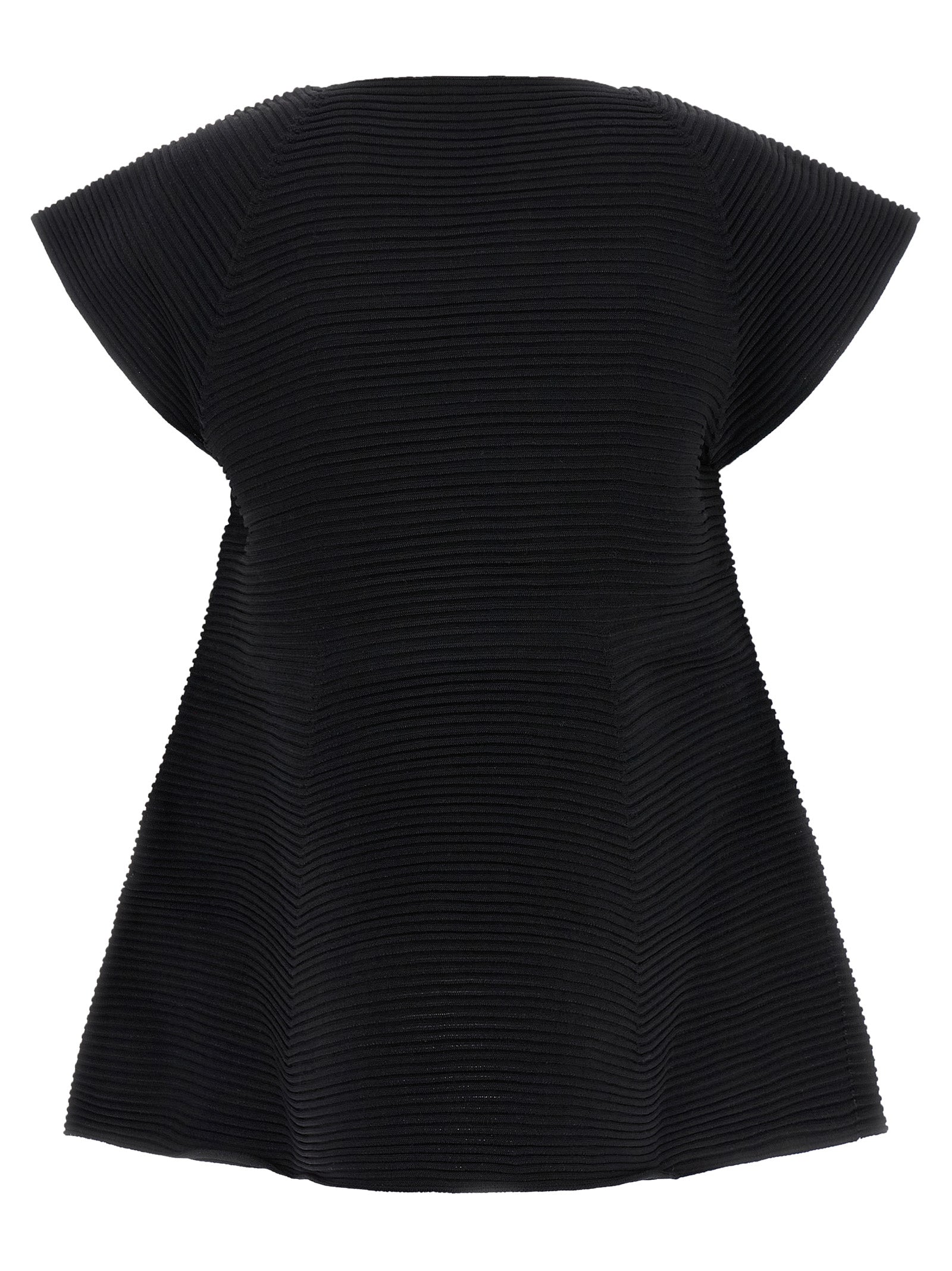 Issey Miyake Schwarzes Polyester-Kurzkleid