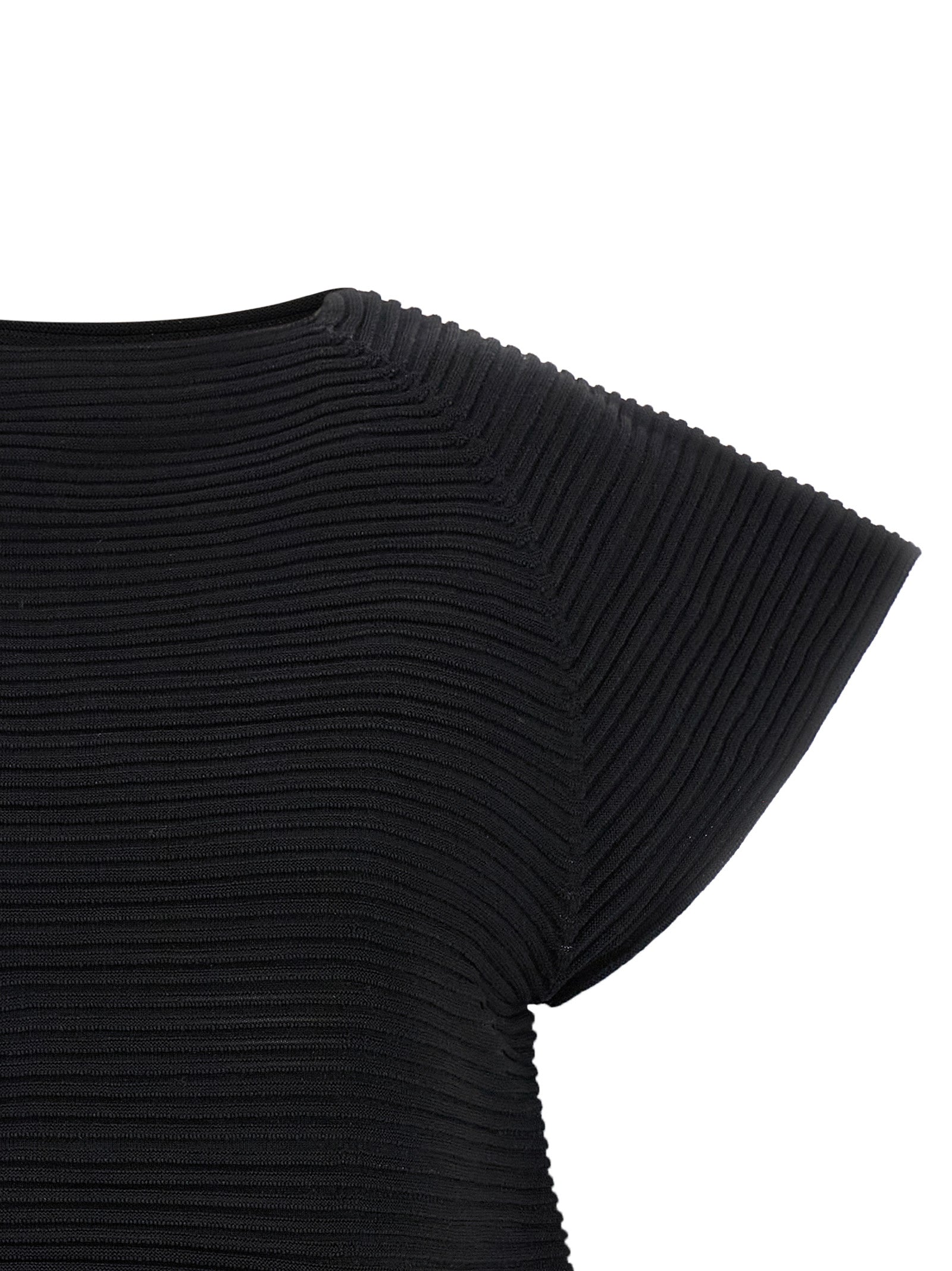 Issey Miyake Schwarzes Polyester-Kurzkleid