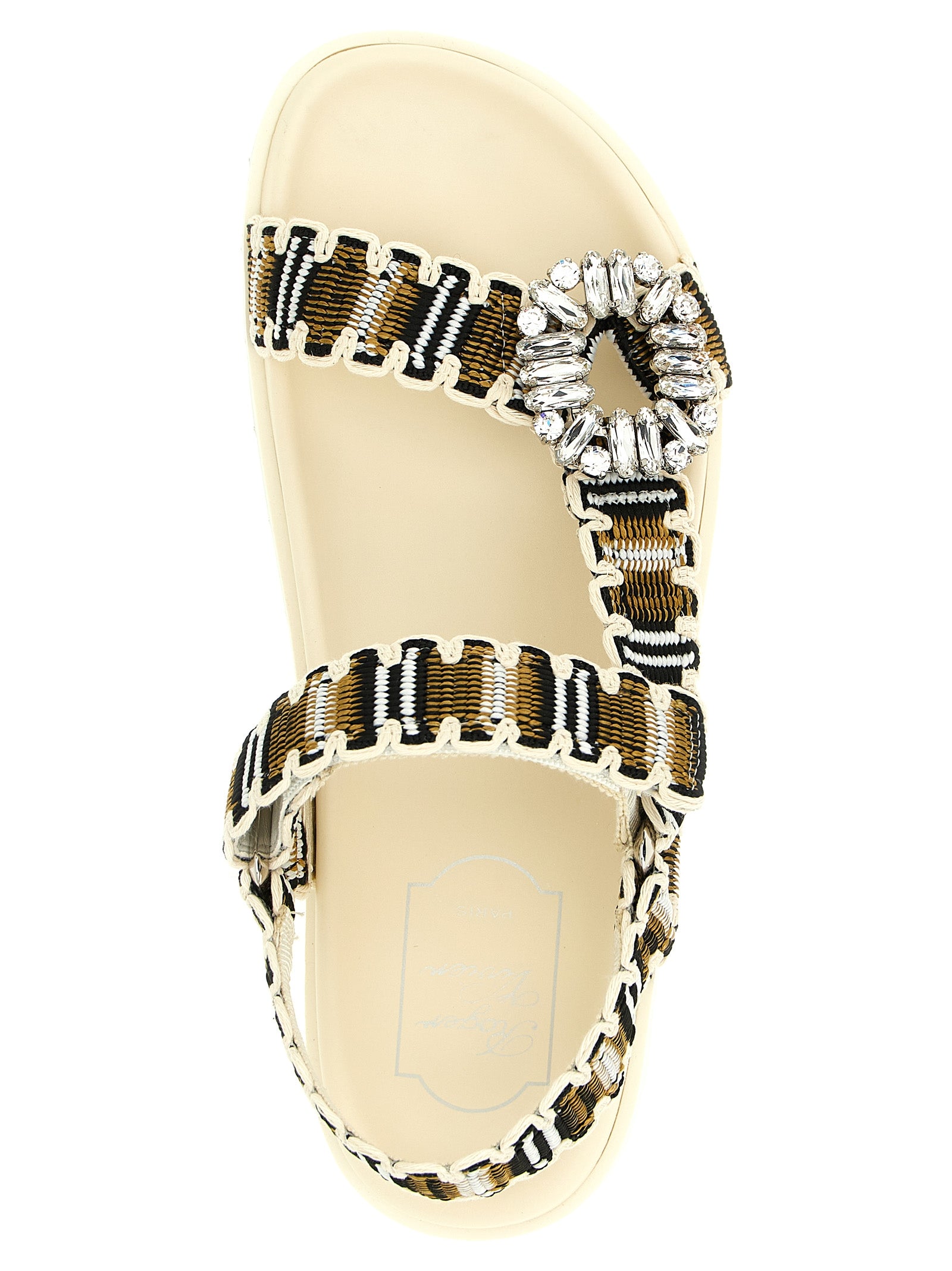 Roger Vivier Mehrfarbige flache Sandalen aus Polyester