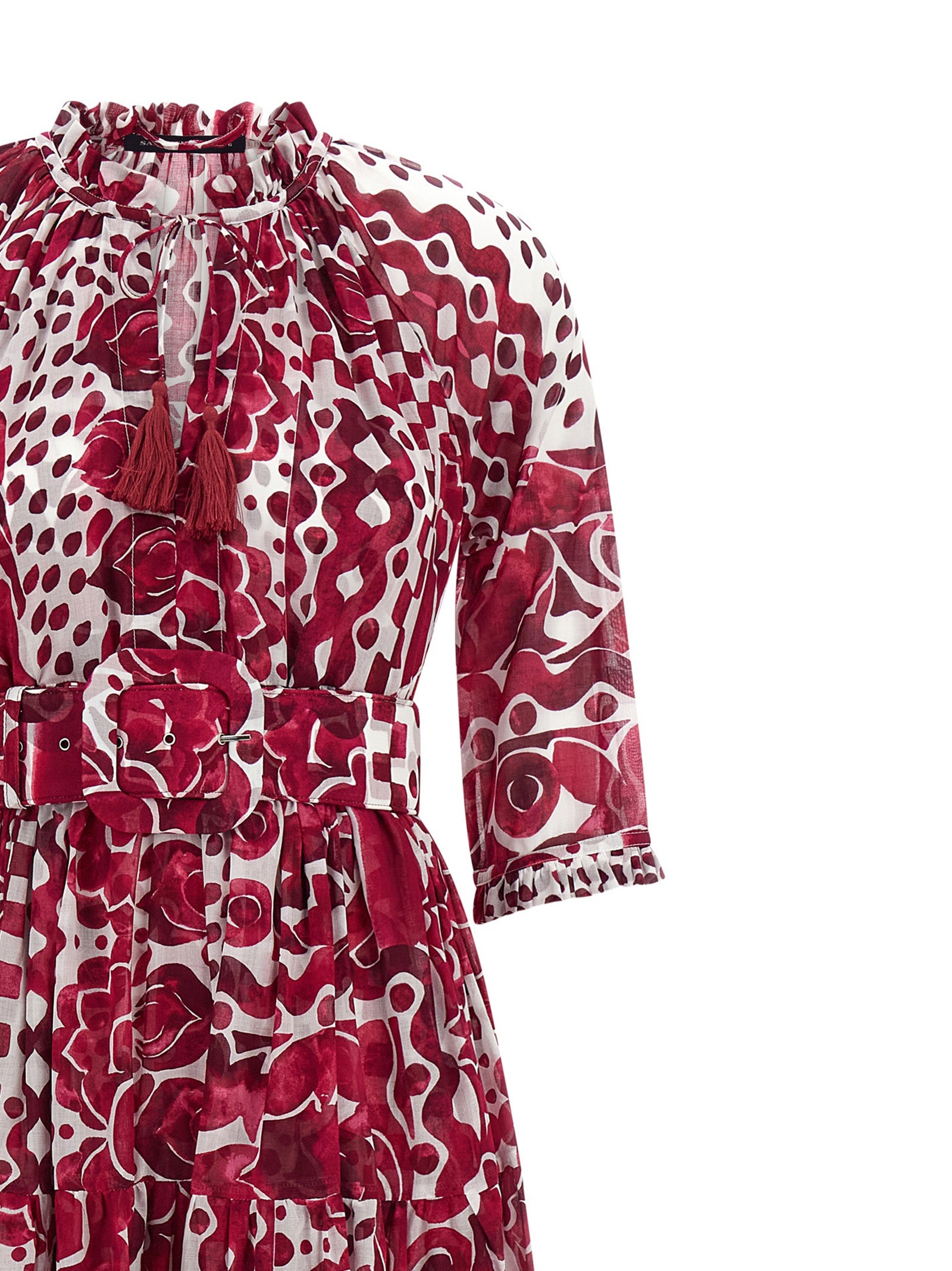 SAMANTHA SUNG Langes Fuchsia-Kleid aus Baumwolle