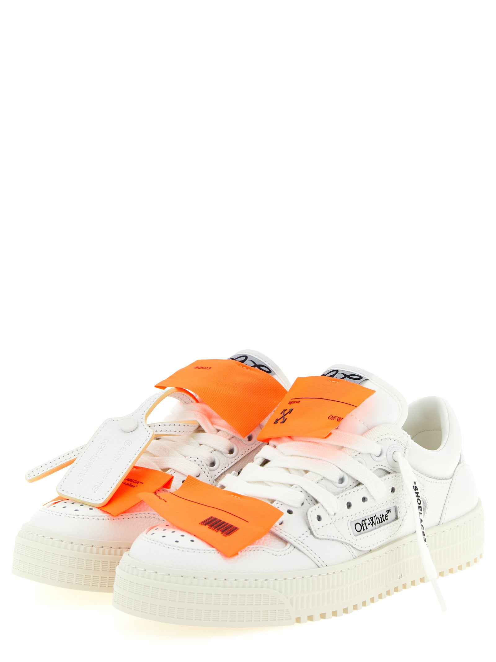 Off-White Weiße Kalbsleder-Sneaker im Athletic-Look