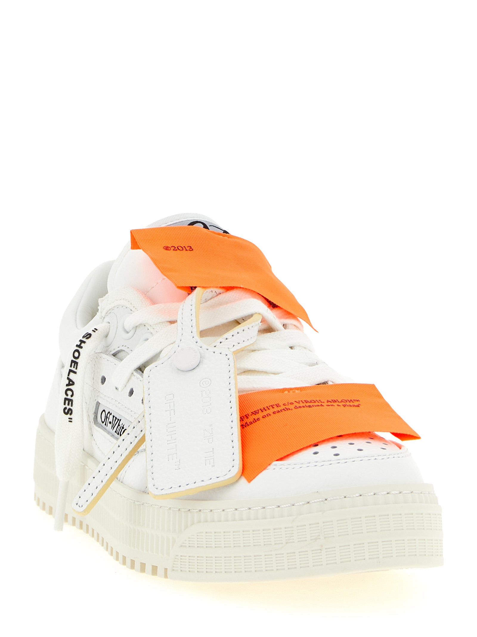 Off-White Weiße Kalbsleder-Sneaker im Athletic-Look