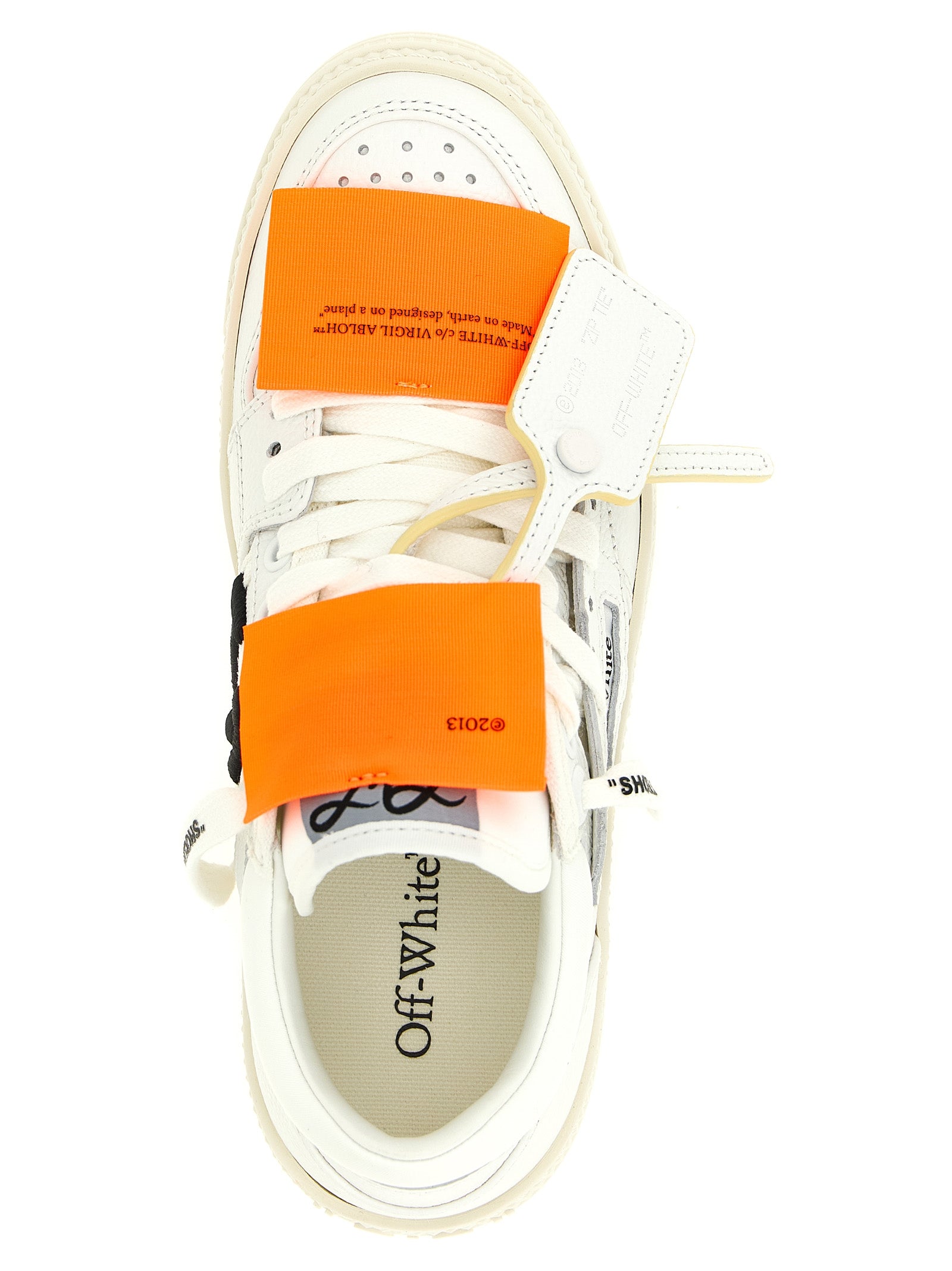 Off-White Weiße Kalbsleder-Sneaker im Athletic-Look