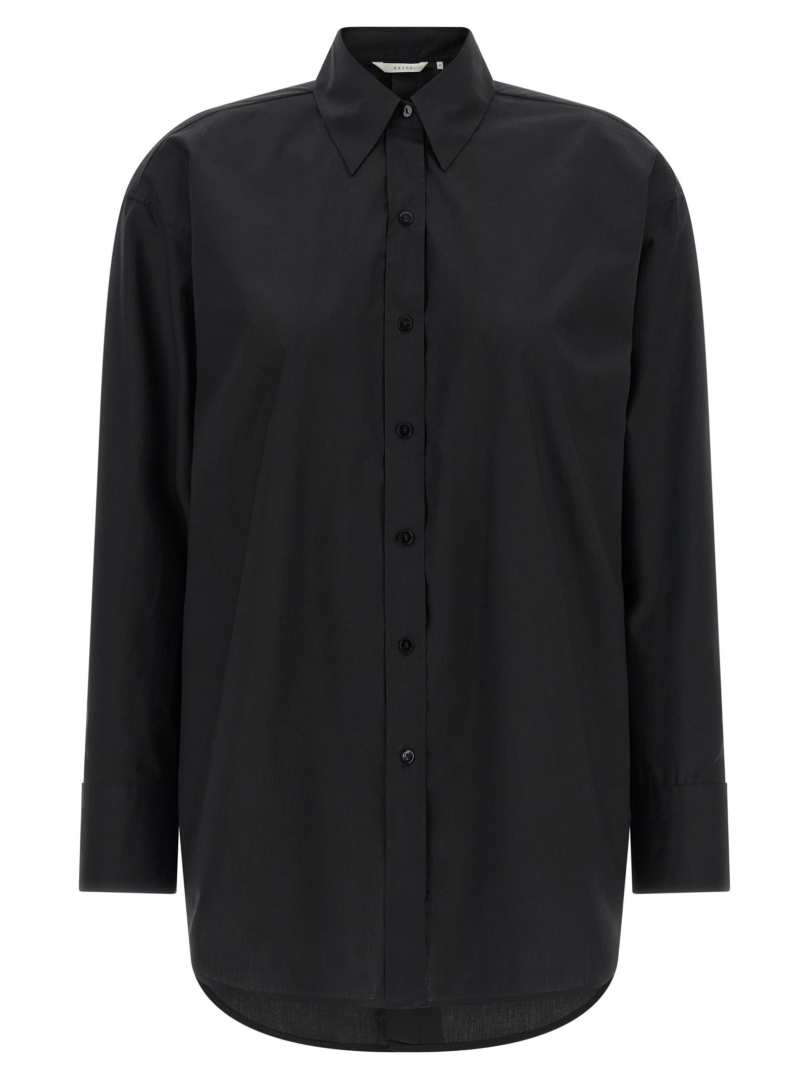 XACUS Schwarze Baumwollbluse