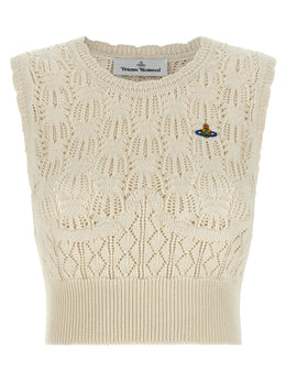 Vivienne Westwood Beige Cotton Sleeveles T-Shirt