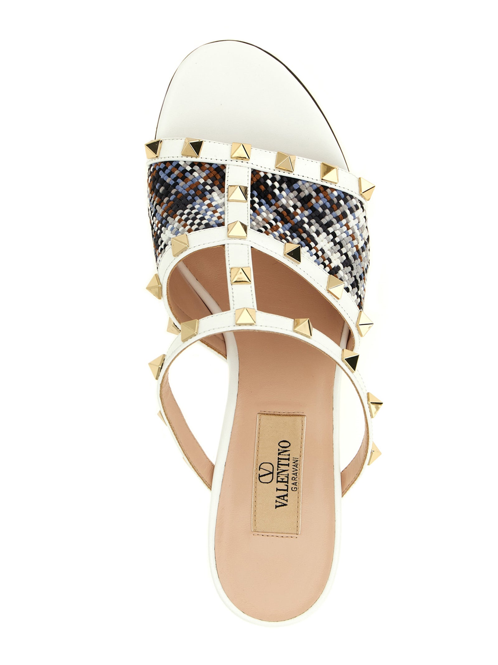 Valentino Garavani Weiße Plateau-Sandalen aus Polyester