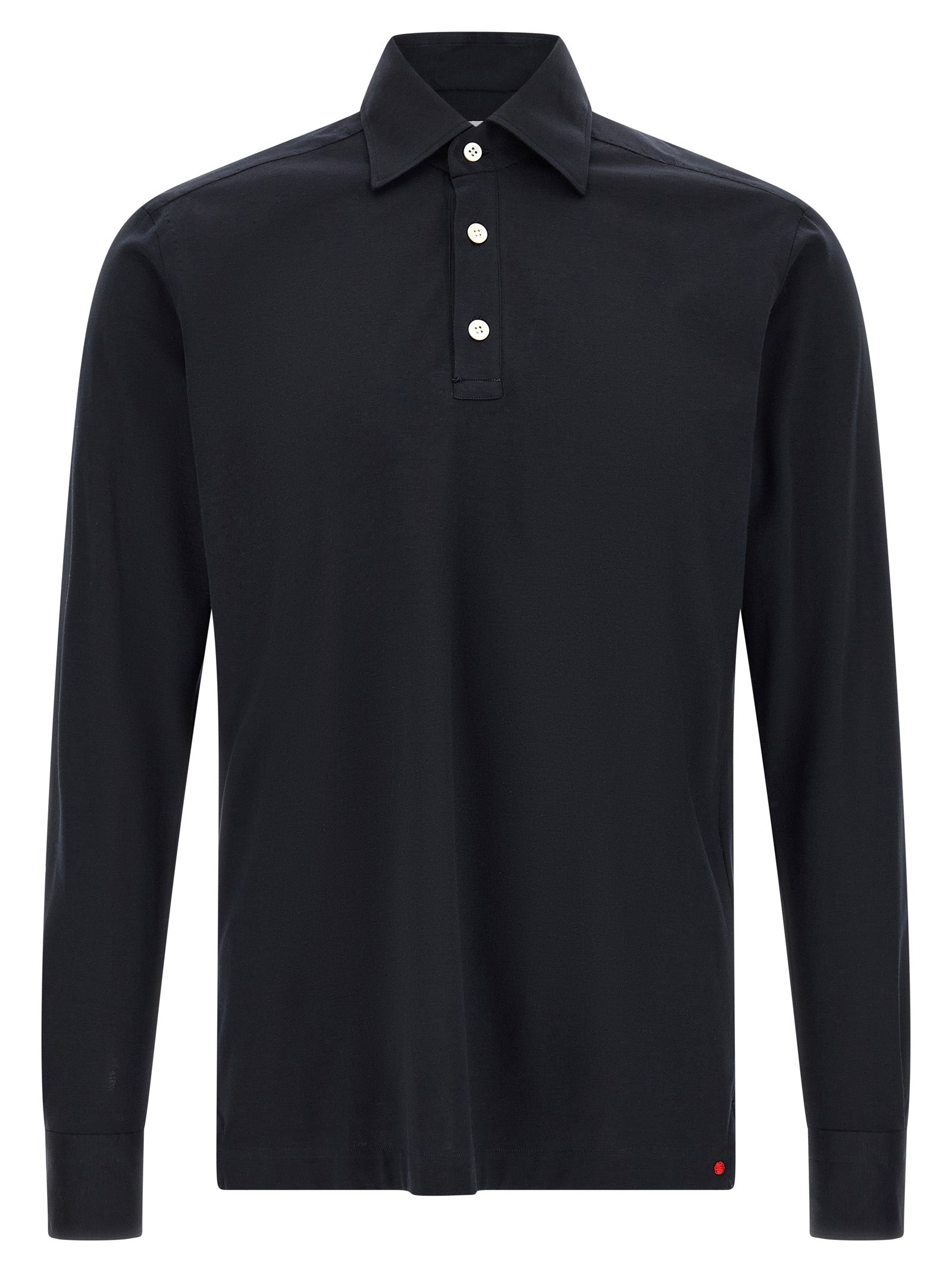 Kiton Blaues Baumwoll-Polohemd