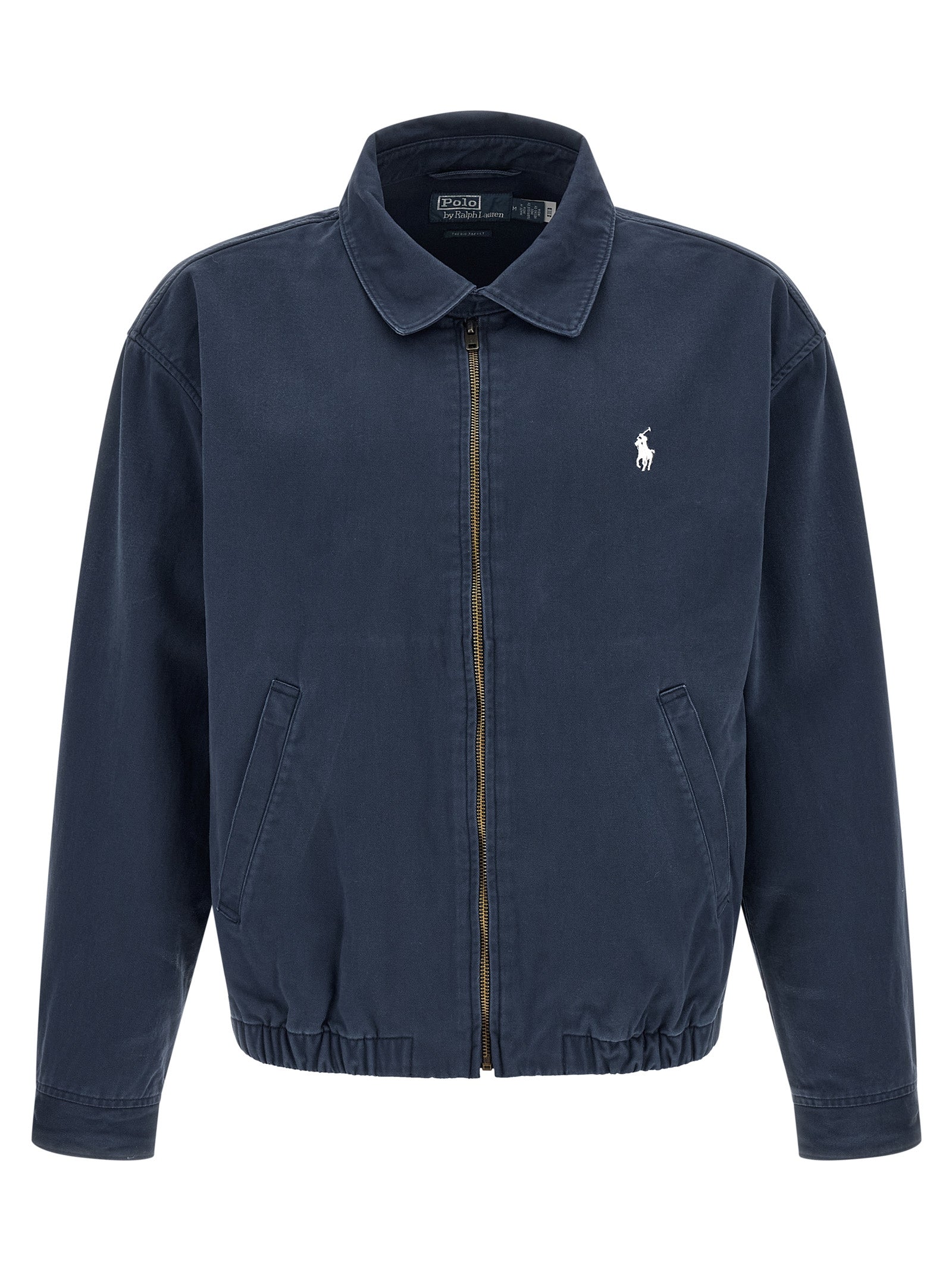 Polo Ralph Lauren Blaue Baumwolljacke in voller Länge