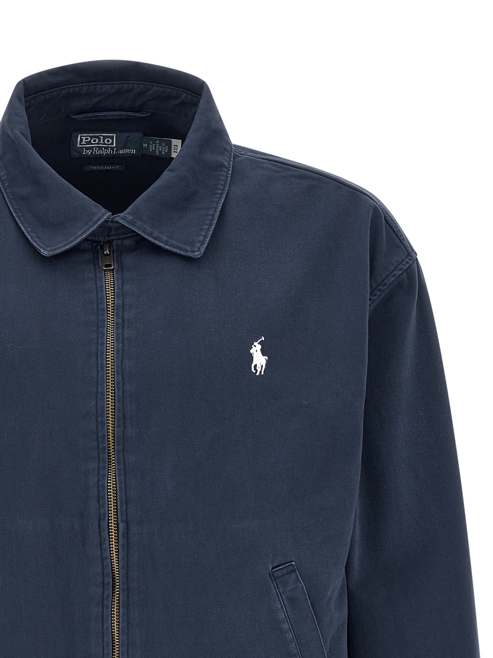 Polo Ralph Lauren Blaue Baumwolljacke in voller Länge