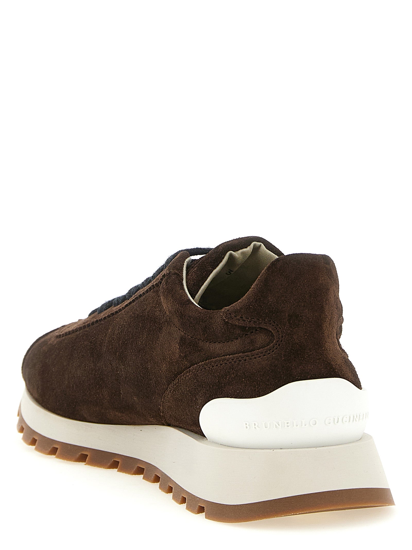 Brunello Cucinelli Braune Kalbsleder-Sneaker im Athletic-Stil