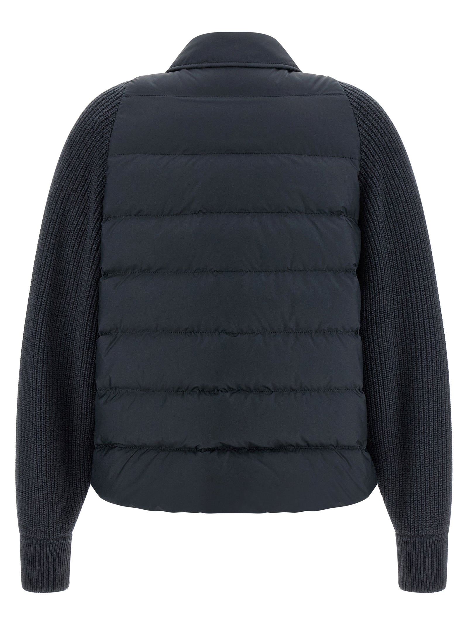 Brunello Cucinelli Blaue Polyester-Jacke in voller Länge