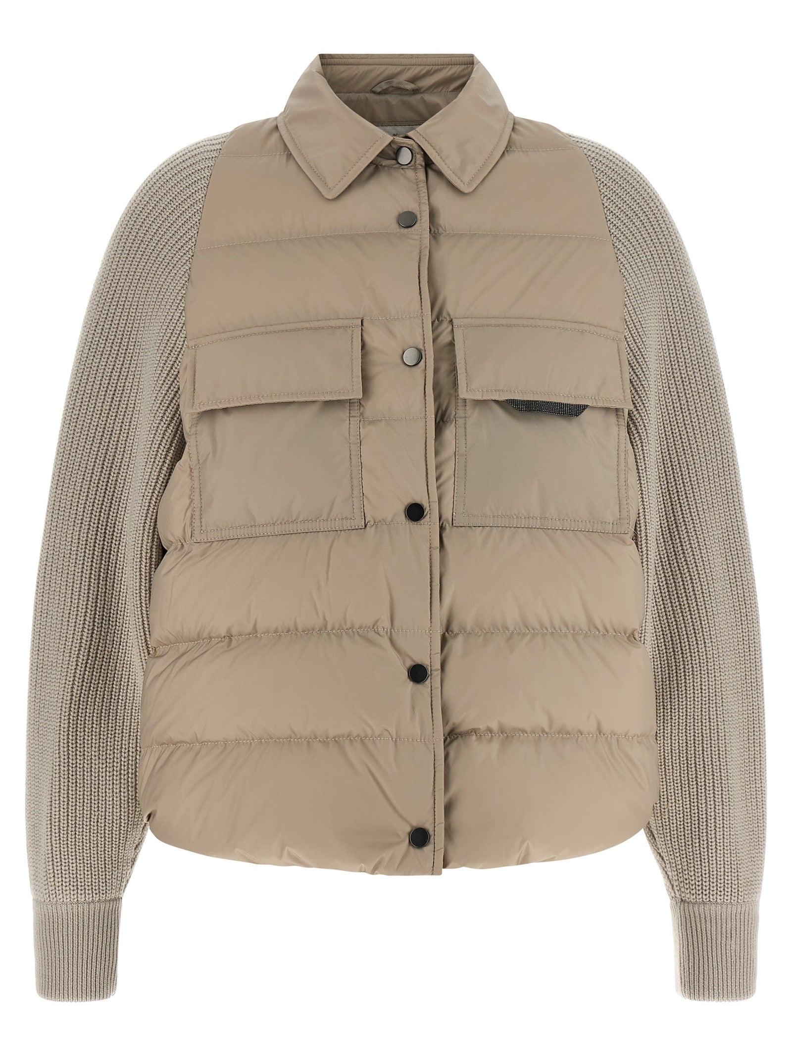 Brunello Cucinelli Beige Polyester Shell Jacke